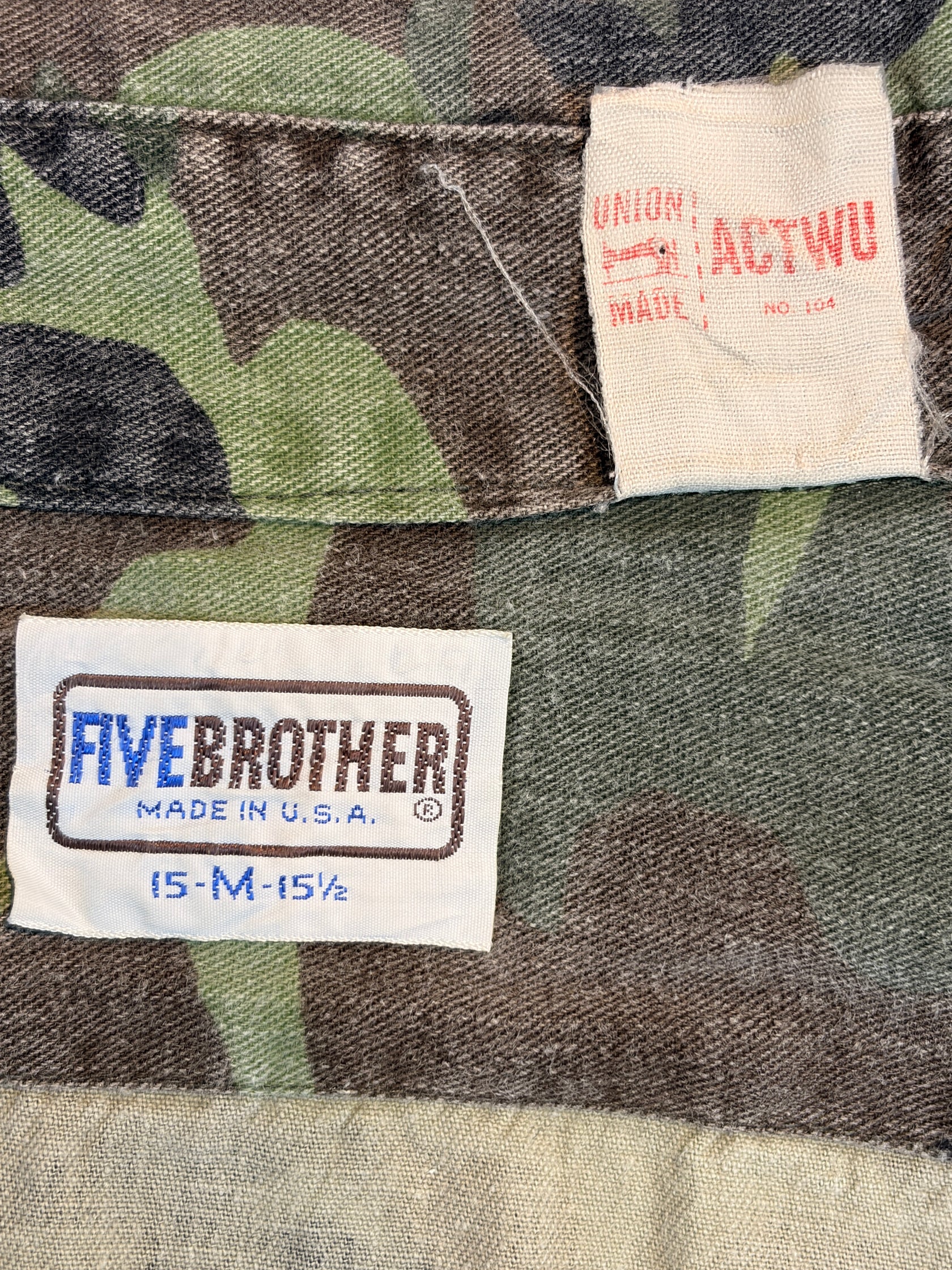80's FIVE BROTHER USA製 迷彩 ワークシャツ