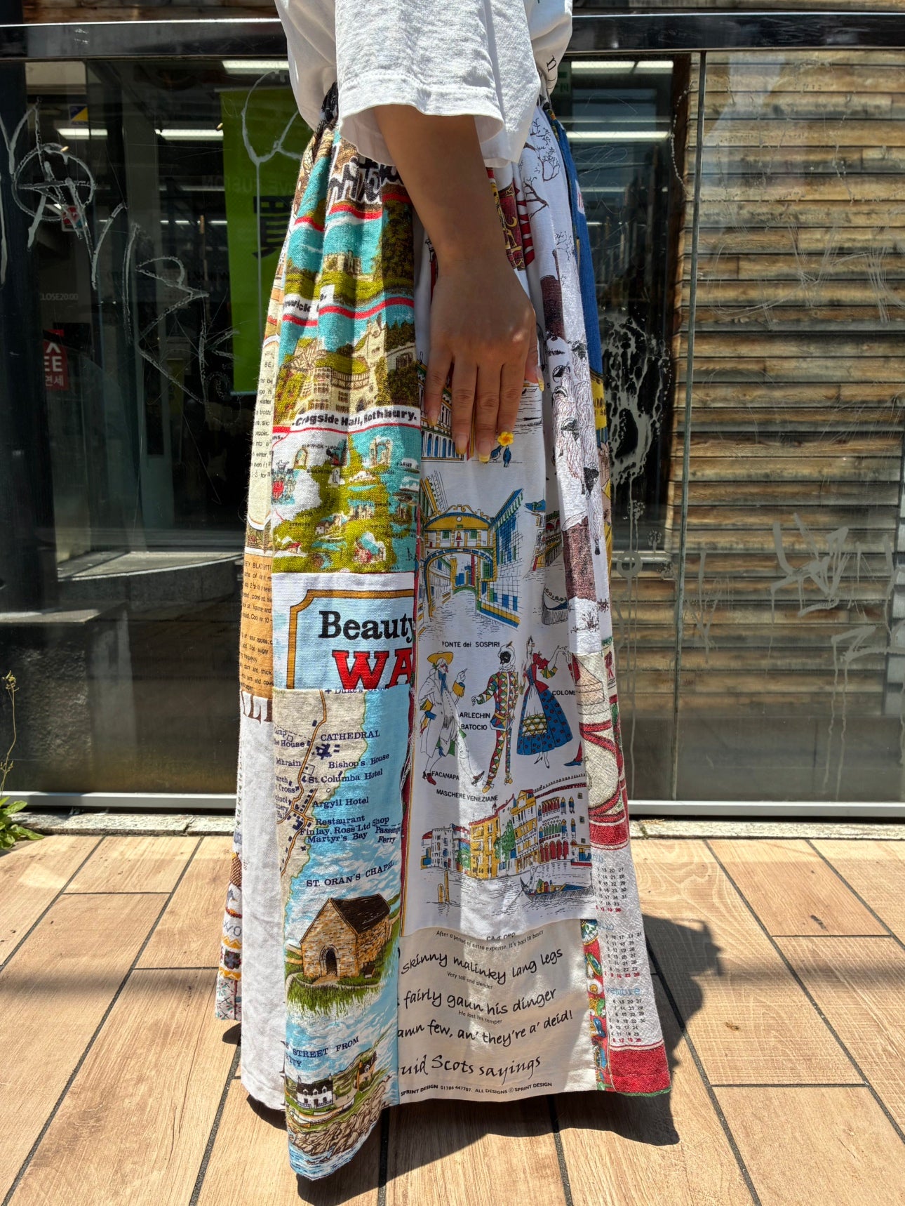 REMAKE FABRIC PRINT SKIRT