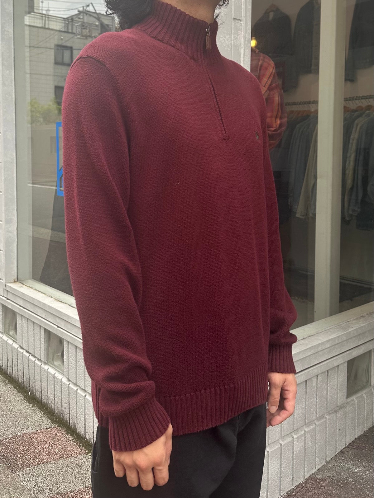 90's RALPH LAUREN ハーフジップニット