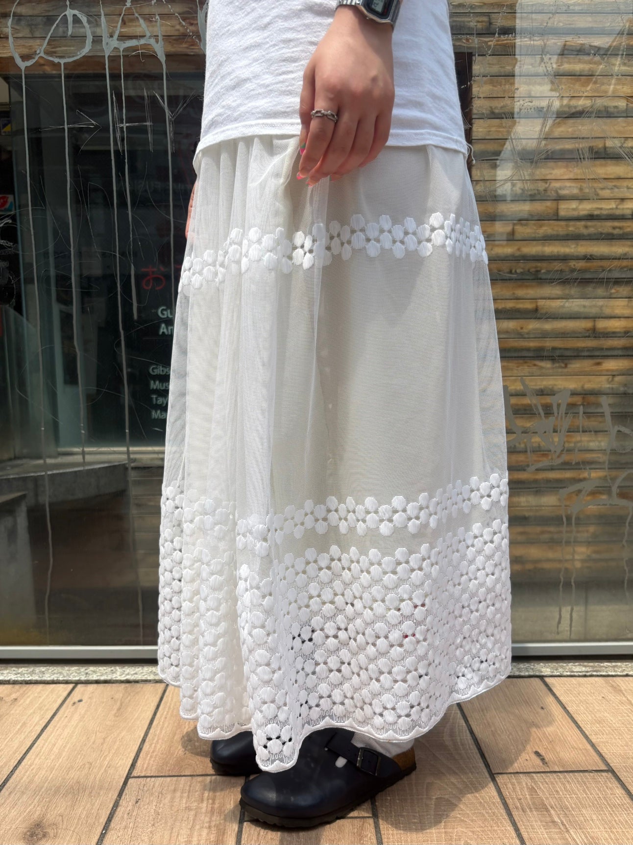 REMAKE LACE LONG SKIRT