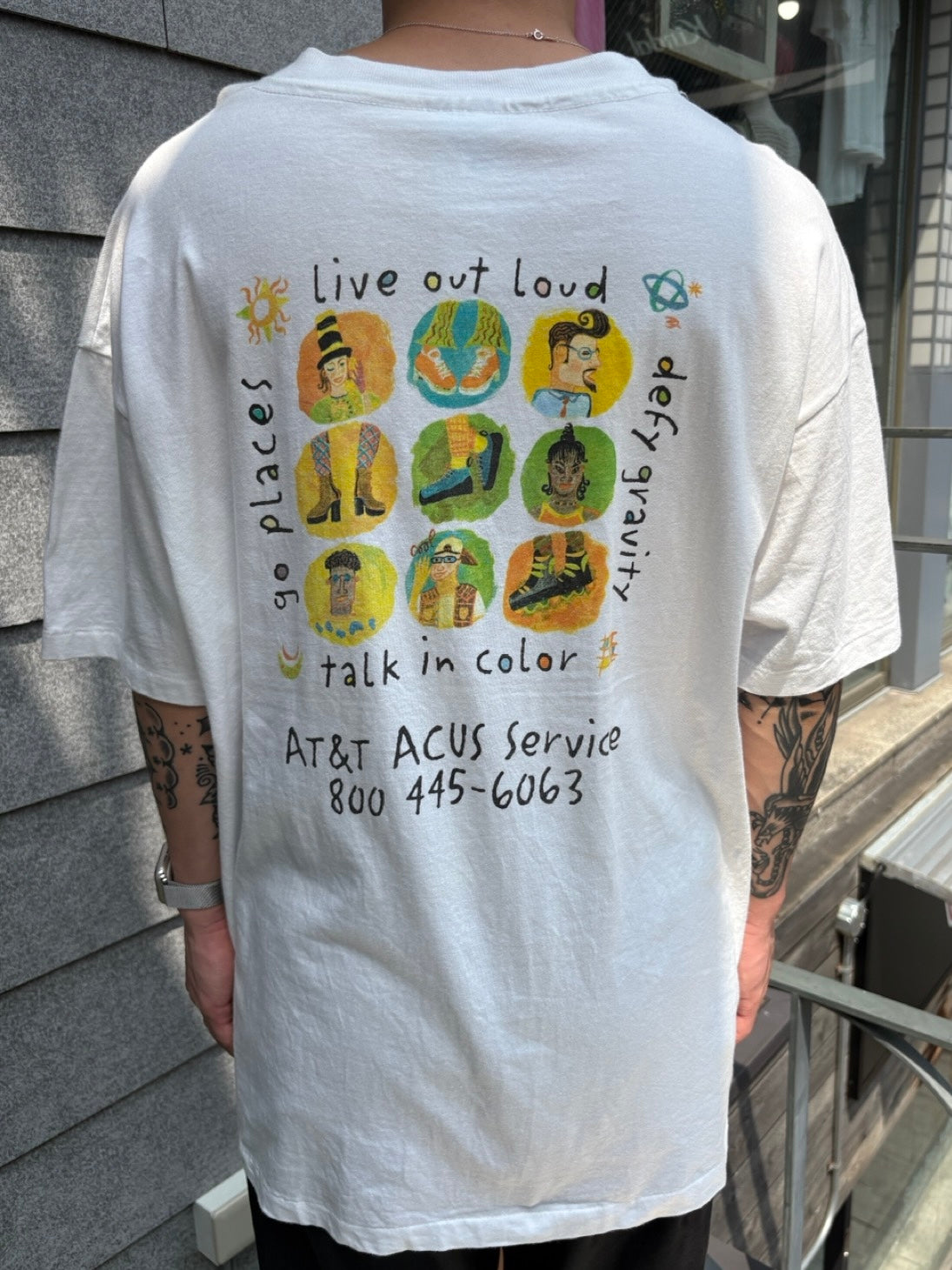 90's AT&T「Stay Connected STAFF」USA製 企業Tシャツ