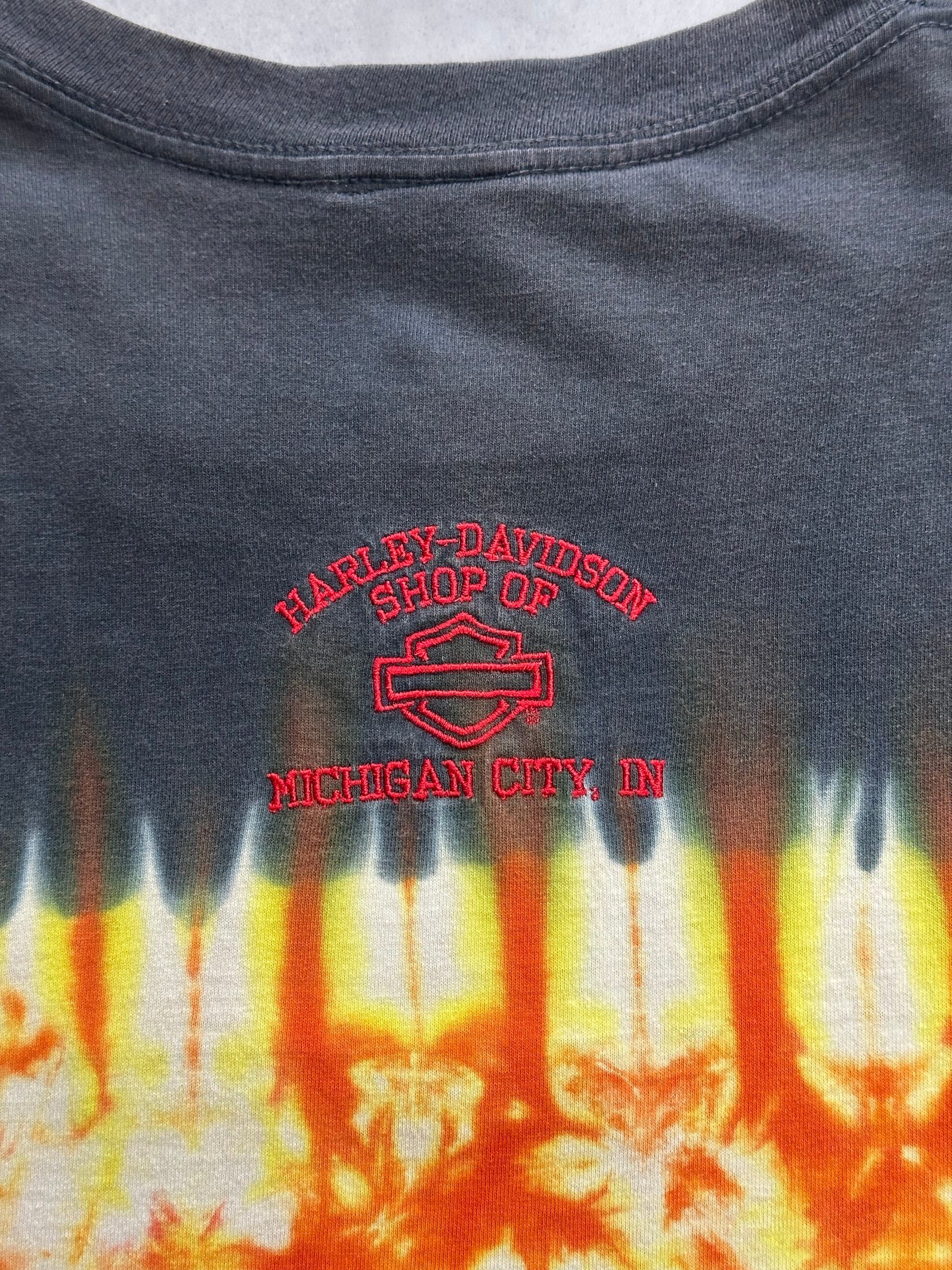 90's HALREY-DABIDSON「fire pattern」ハーレーTシャツ