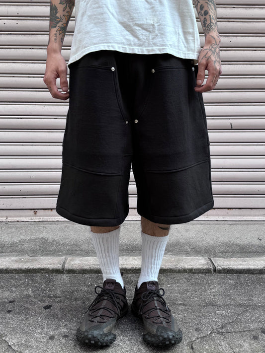 REMAKE  SWEATS DOUBLE KNEE SHORTS