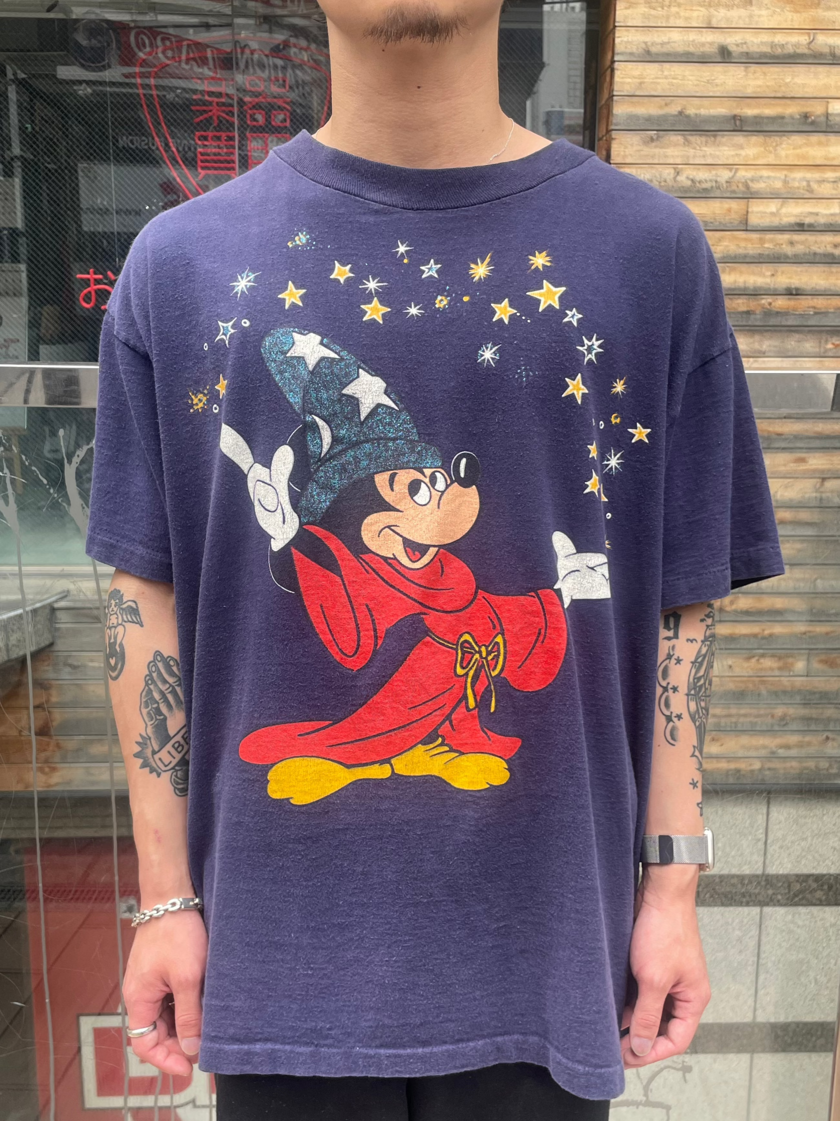 90's DISNEY「ファンタジア 魔法使いミッキー」USA製 キャラクターTシャツ