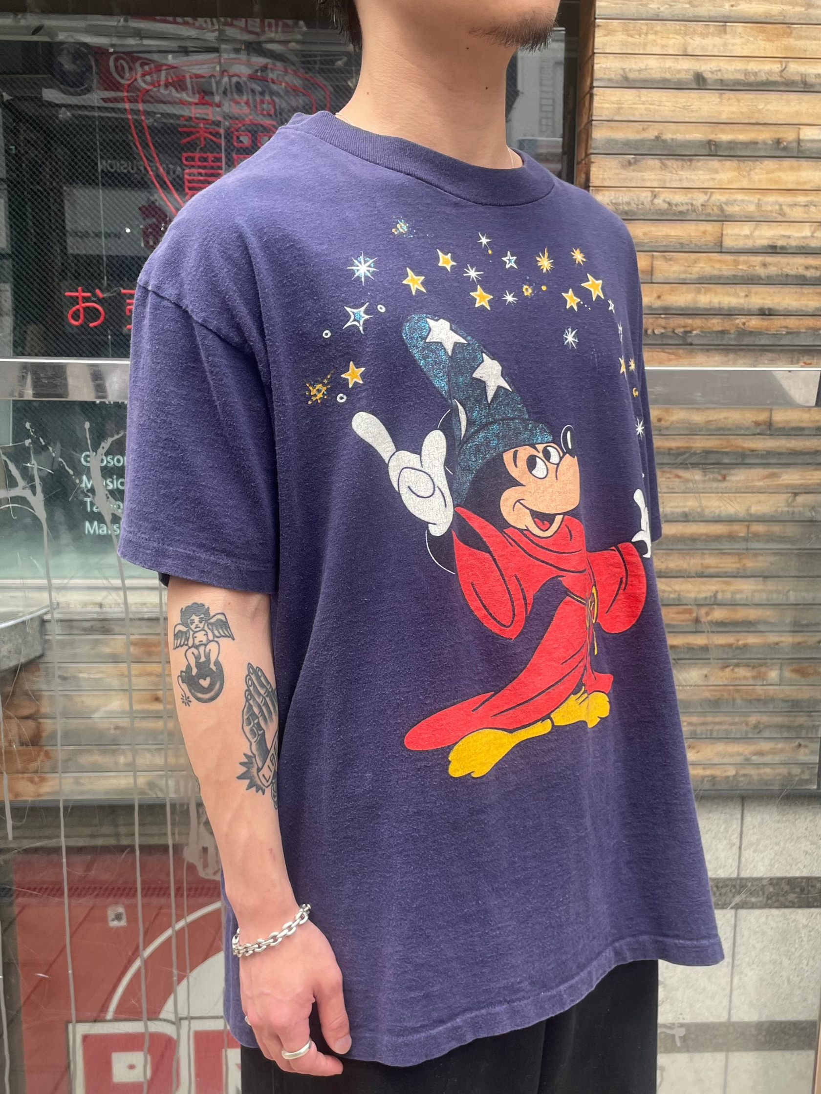 90's DISNEY「ファンタジア 魔法使いミッキー」USA製 キャラクターTシャツ