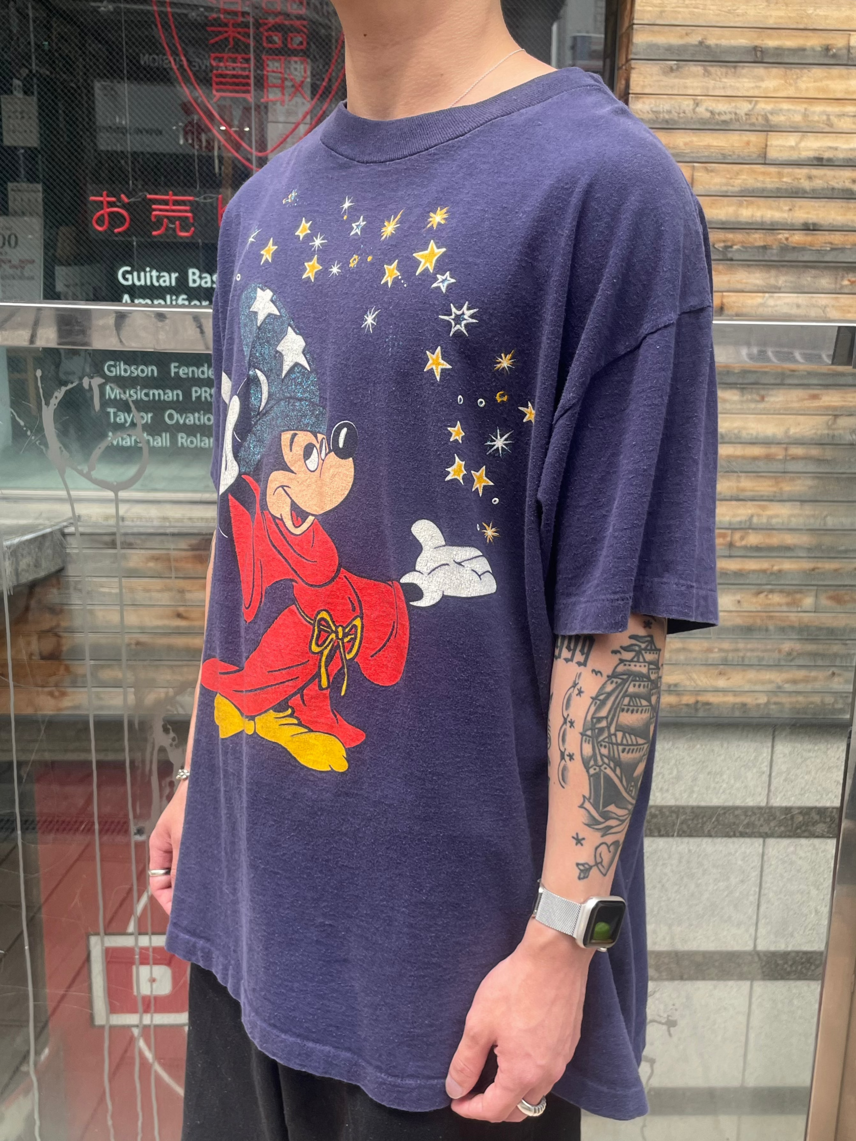 90's DISNEY「ファンタジア 魔法使いミッキー」USA製 キャラクターTシャツ