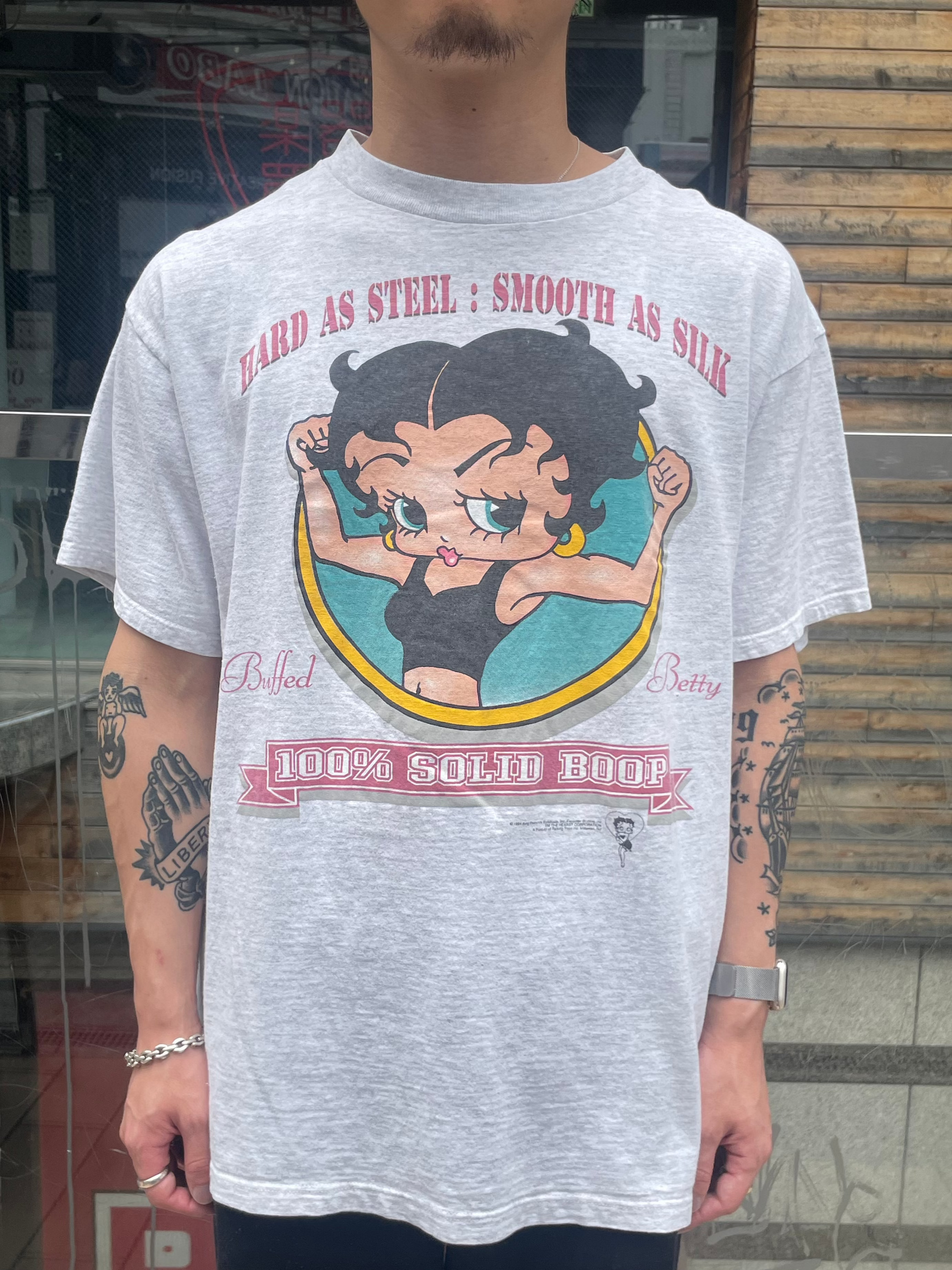 90's BETTY BOOP「HARD AS STEEL」USA製 キャラクターTシャツ