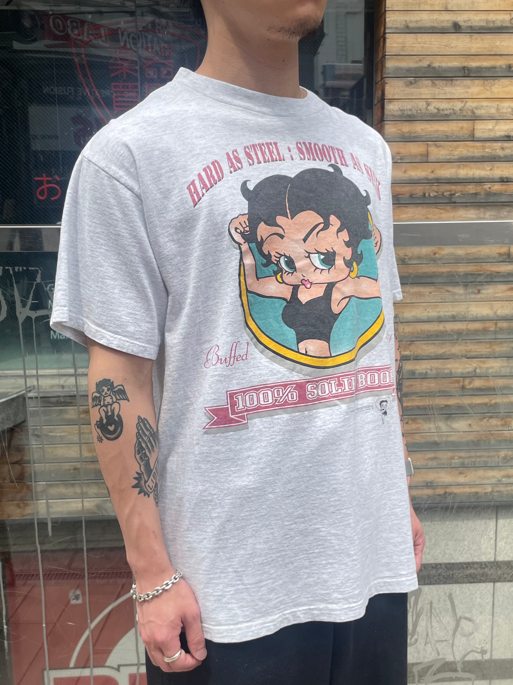 90's BETTY BOOP「HARD AS STEEL」USA製 キャラクターTシャツ