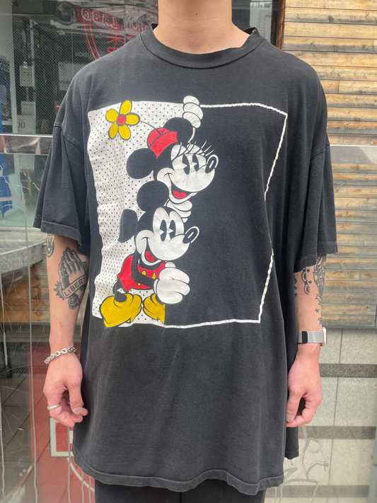 90's DISNEY「Mickey &Minnie」USA製 キャラクターTシャツ