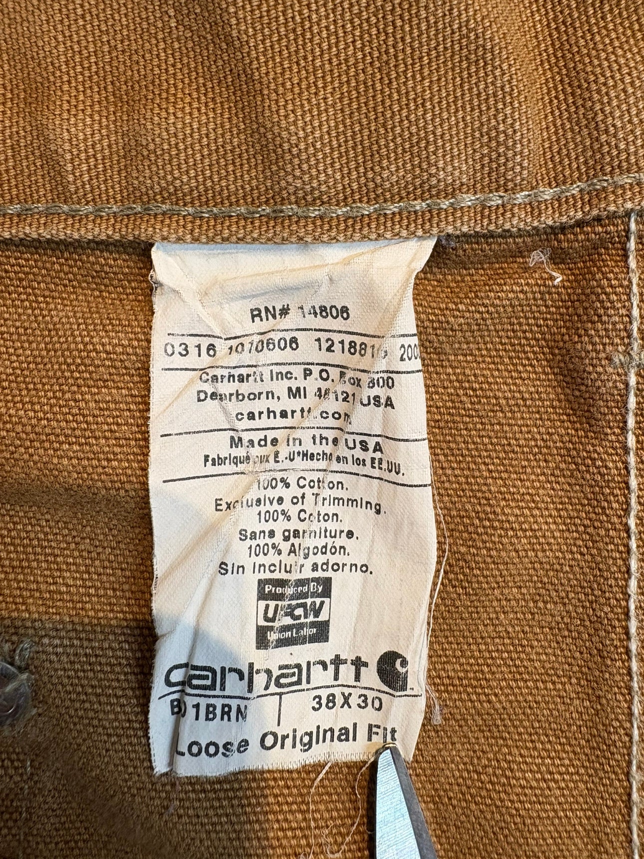 00's CARHART「DOUBLE NKEE PANT」USA製 ワークパンツ