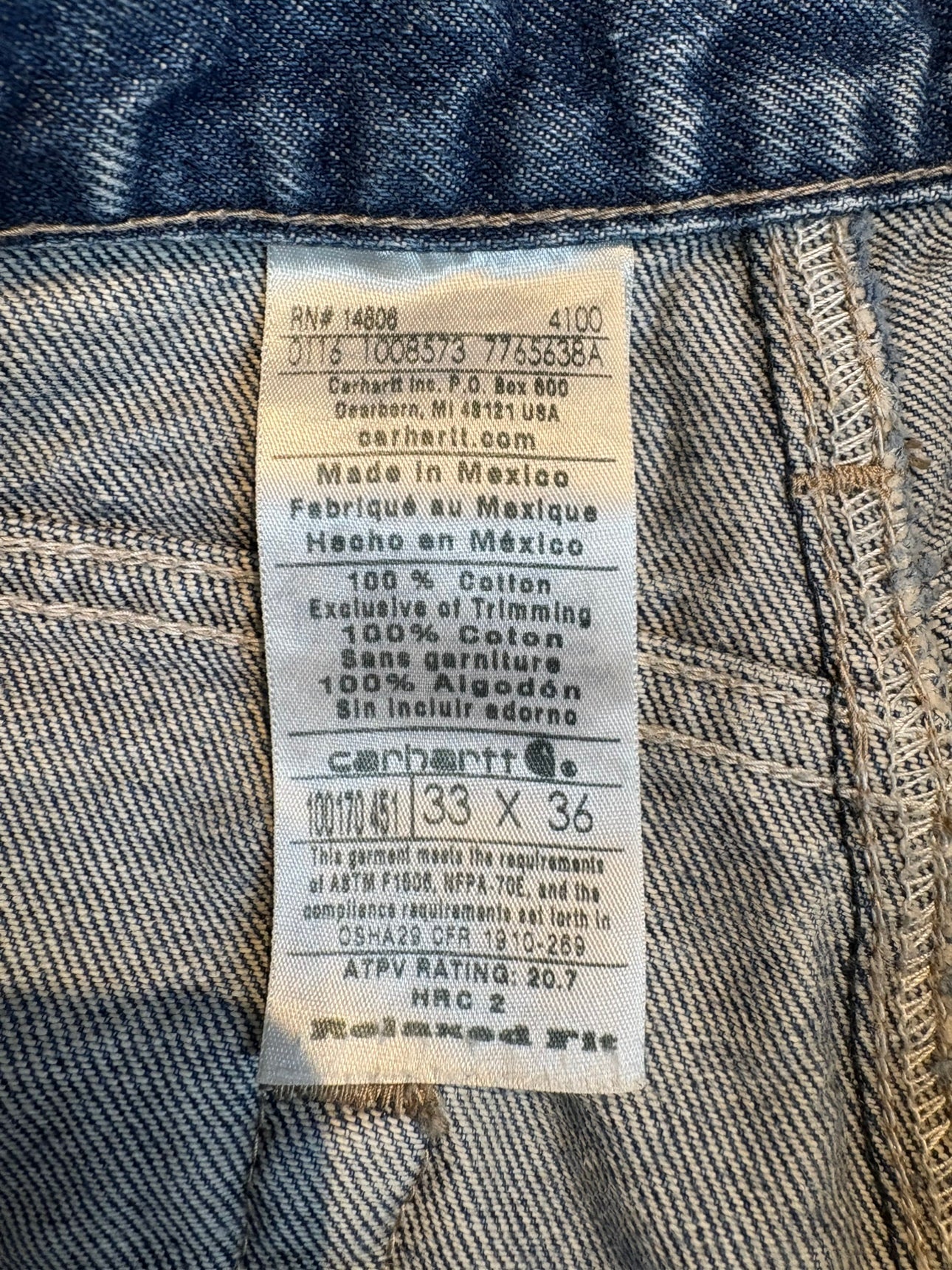 00's CARHART「DOUBLE NKEE PANT」デニムパンツ