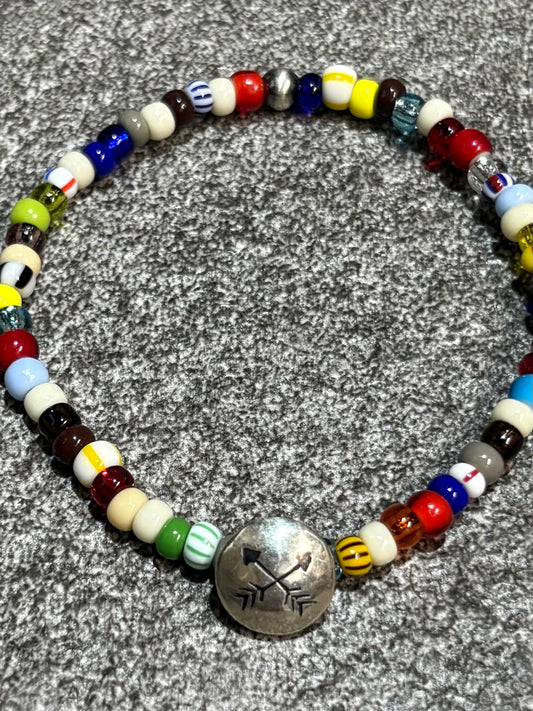 SILVER925 CONCHO & BEADS BRACELET- MULTI / ROSETTAPRAYER➀