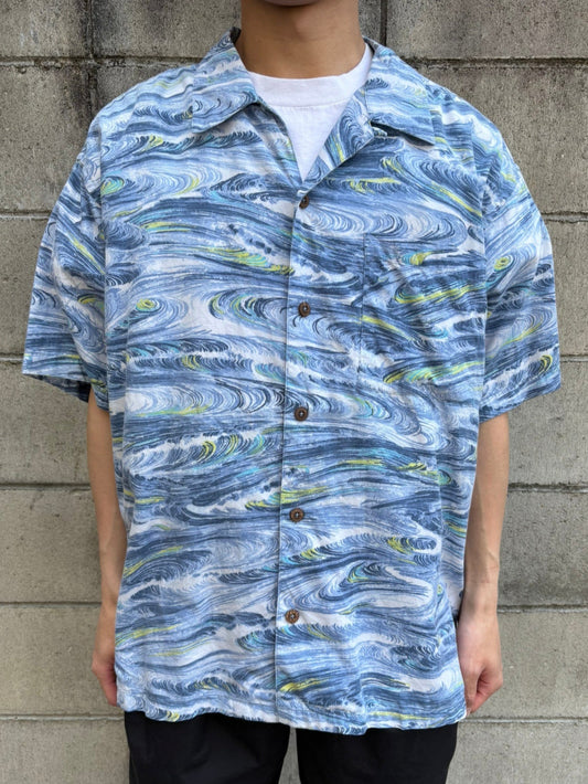 00's PATAGONIA「Pataloha "UZUSHIO"」オープンカラーアロハシャツ