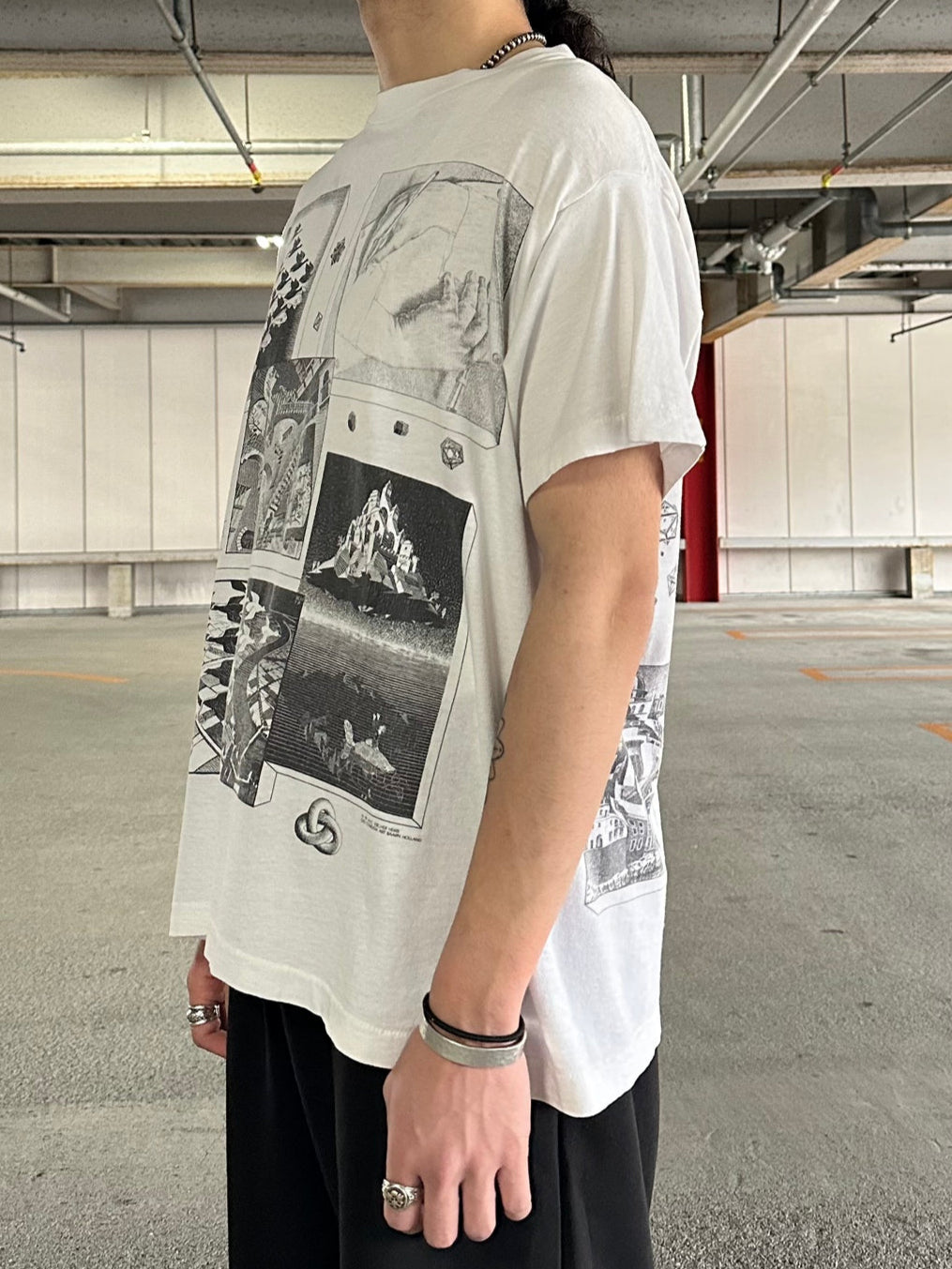 90's M.C.Escher 騙し絵 アートTシャツ