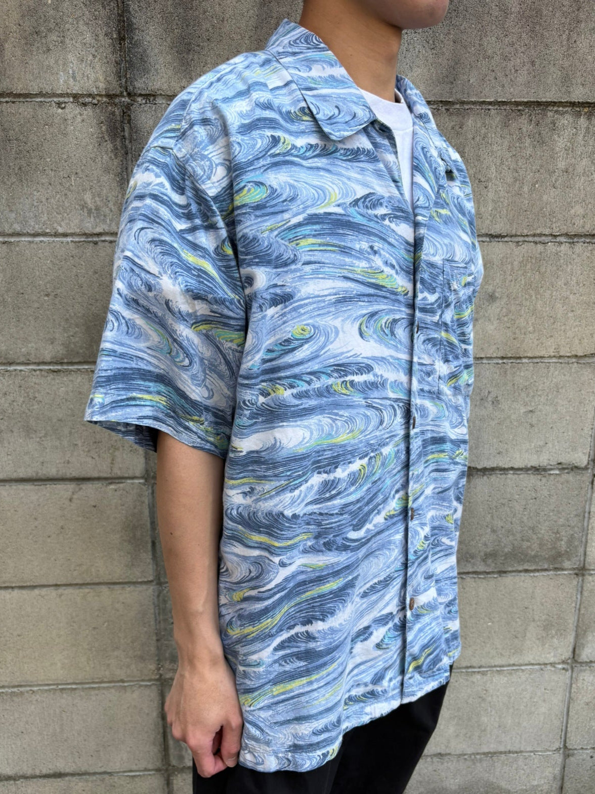 00's PATAGONIA「Pataloha "UZUSHIO"」オープンカラーアロハシャツ