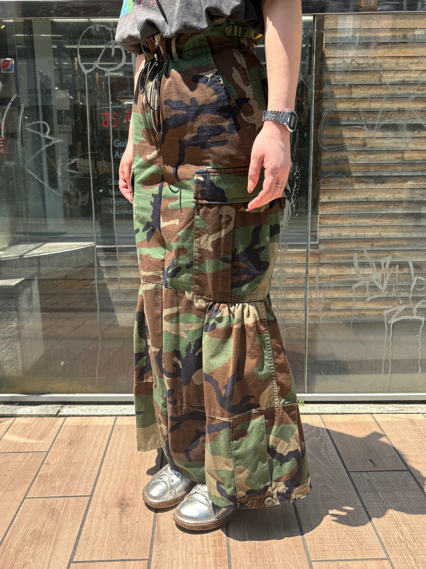 REMAKE MILITARY LONG SKIRT