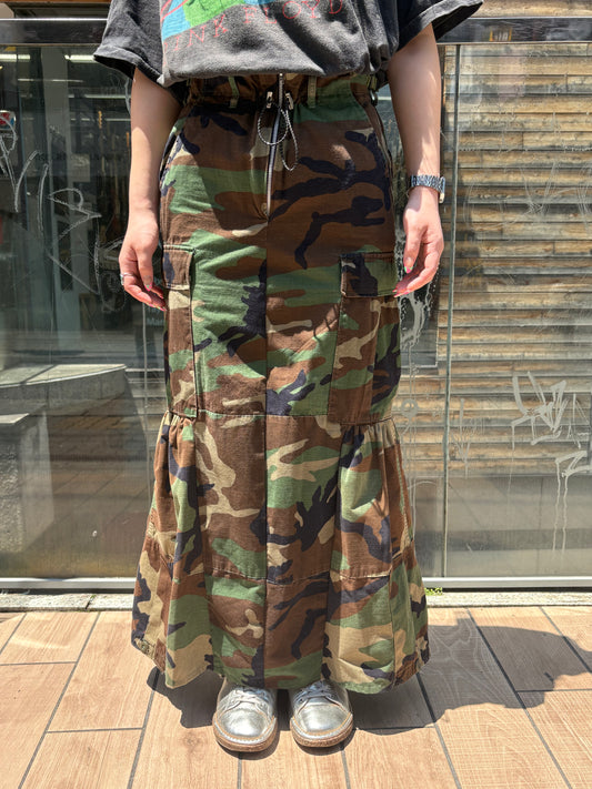 REMAKE MILITARY LONG SKIRT