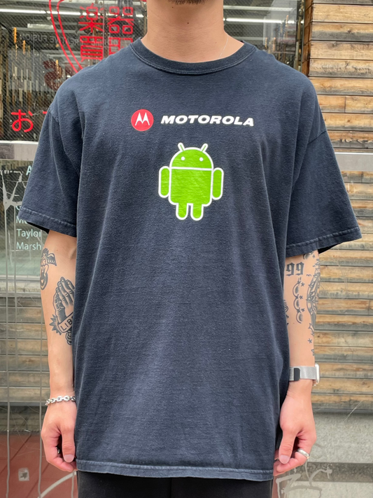00's MOTOROLA × ANDROID 「Android robot」企業Tシャツ