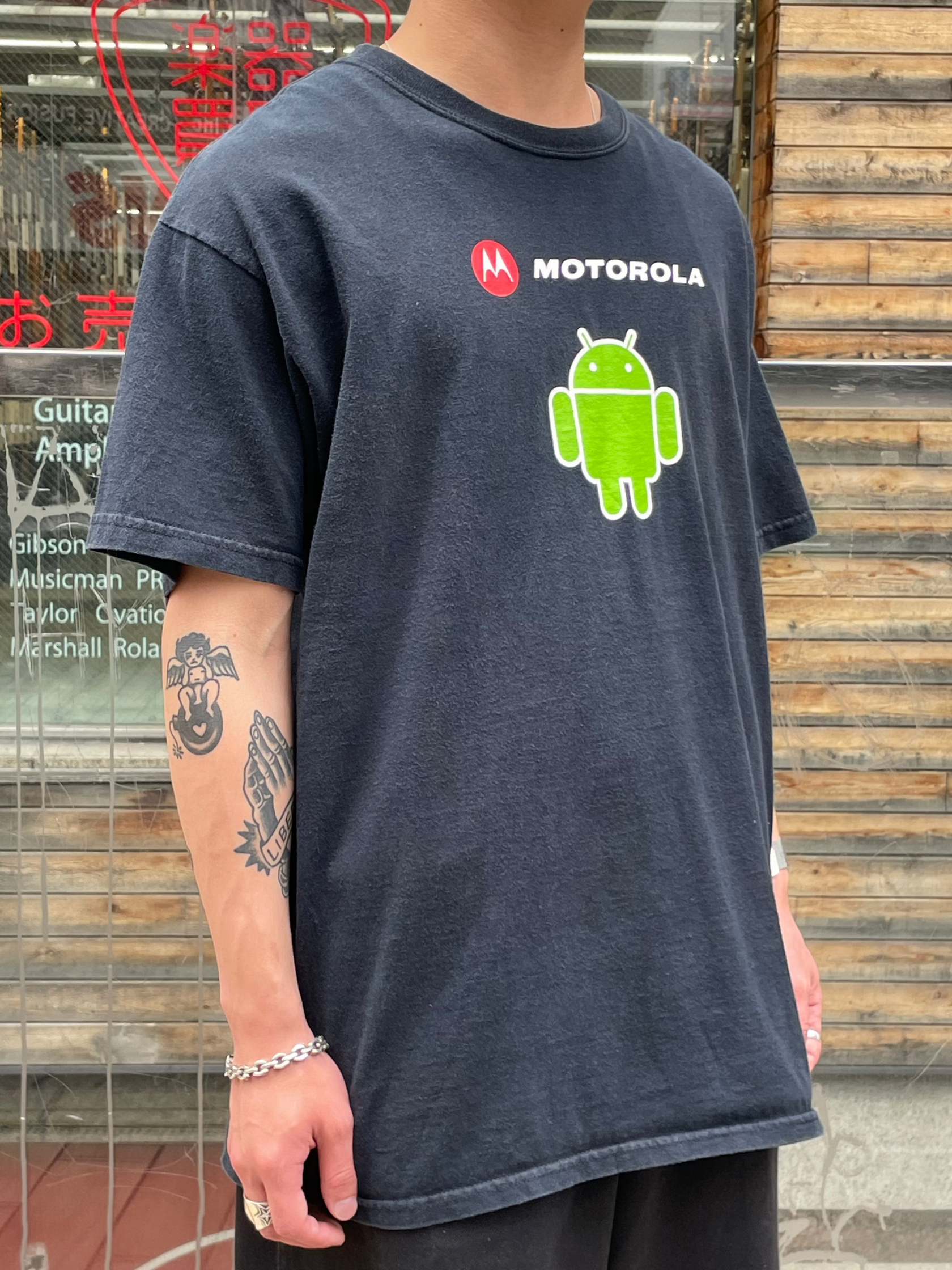 00's MOTOROLA × ANDROID 「Android robot」企業Tシャツ