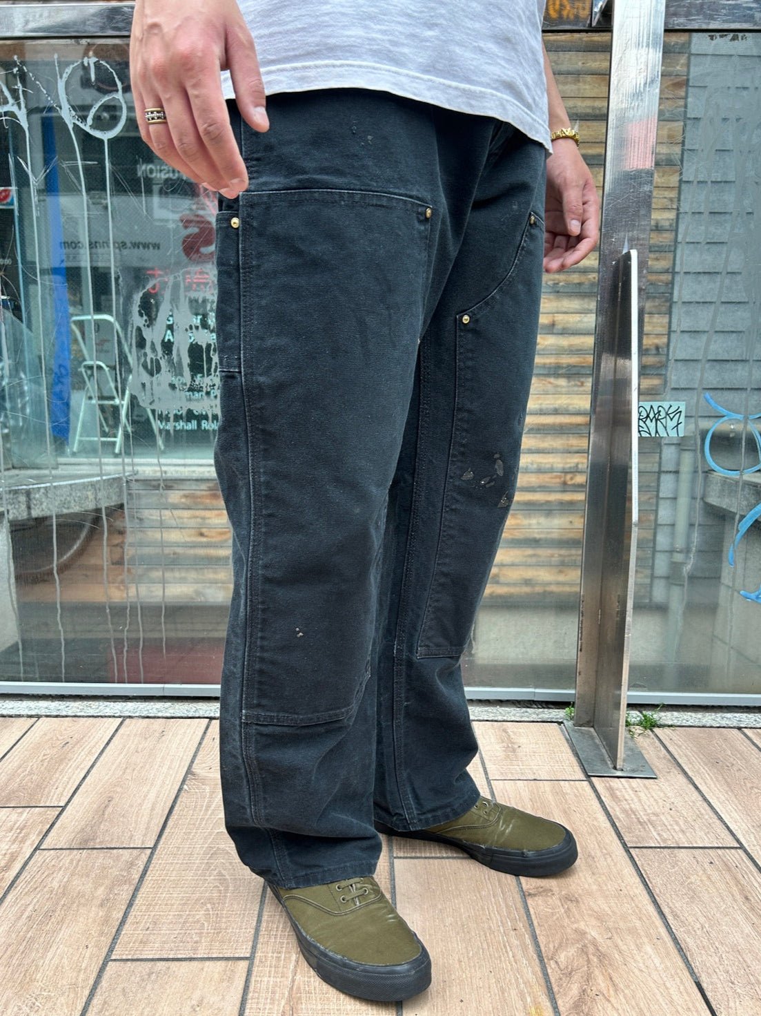 00's CARHART「DOUBLE NKEE PANT」USA製 ワークパンツ