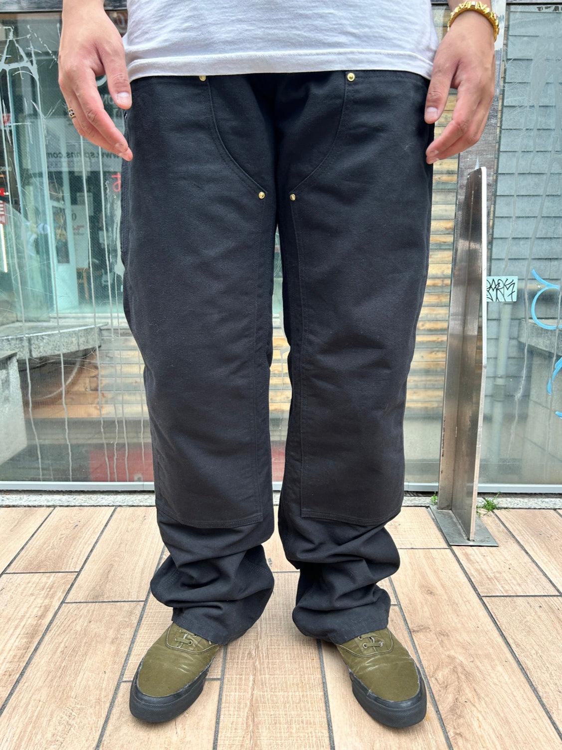 00's CARHART「DOUBLE NKEE PANT」USA製 ワークパンツ