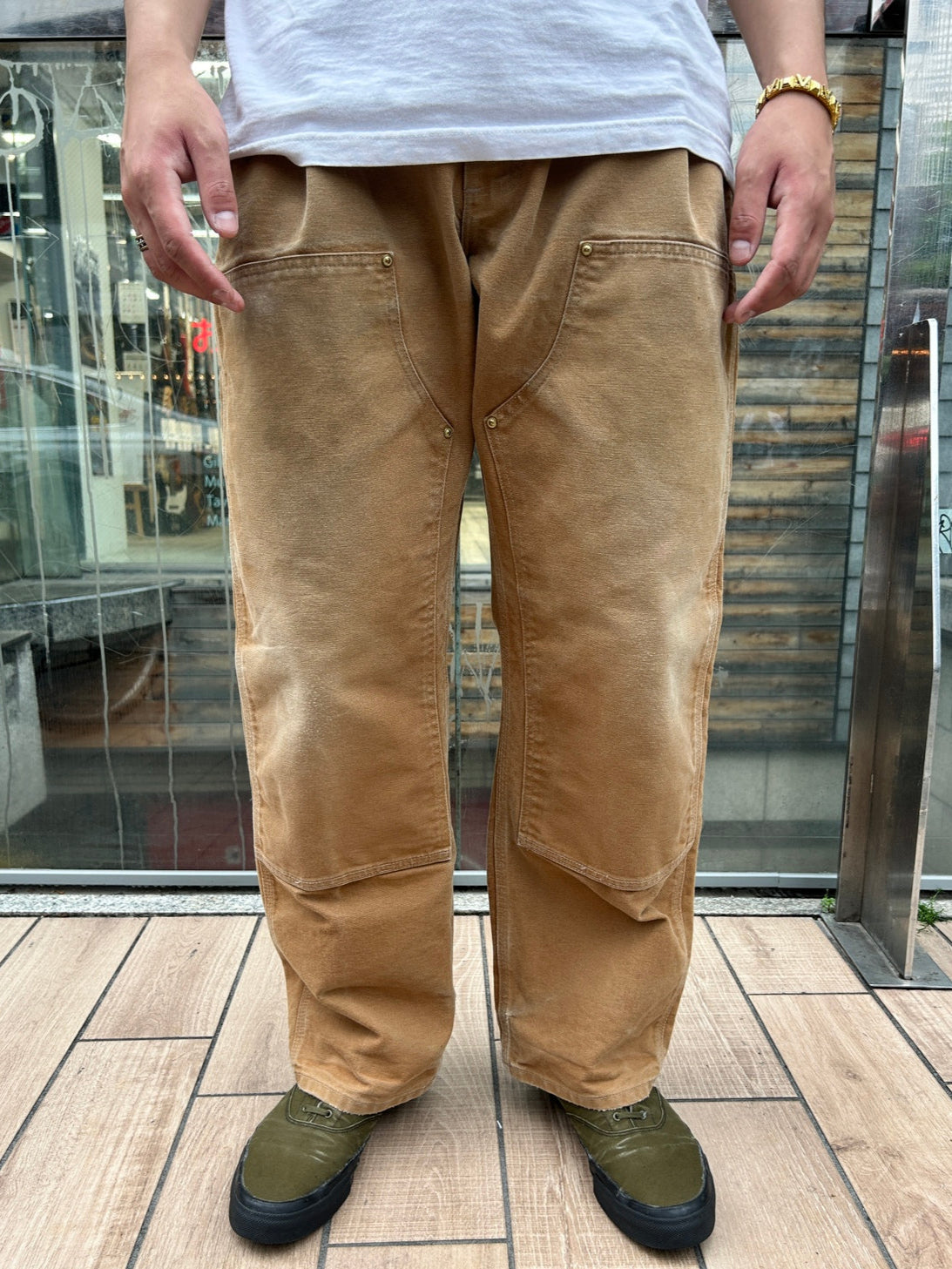 00's CARHART「DOUBLE NKEE PANT」USA製 ワークパンツ