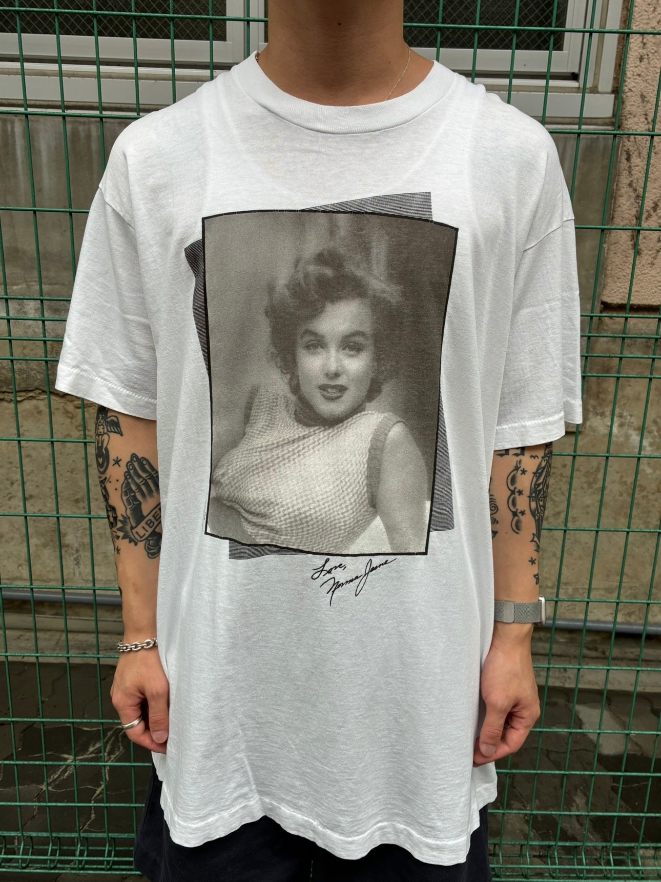 90's「LOVE MARILYN COLLECTION」USA製 ホワイトTシャツ