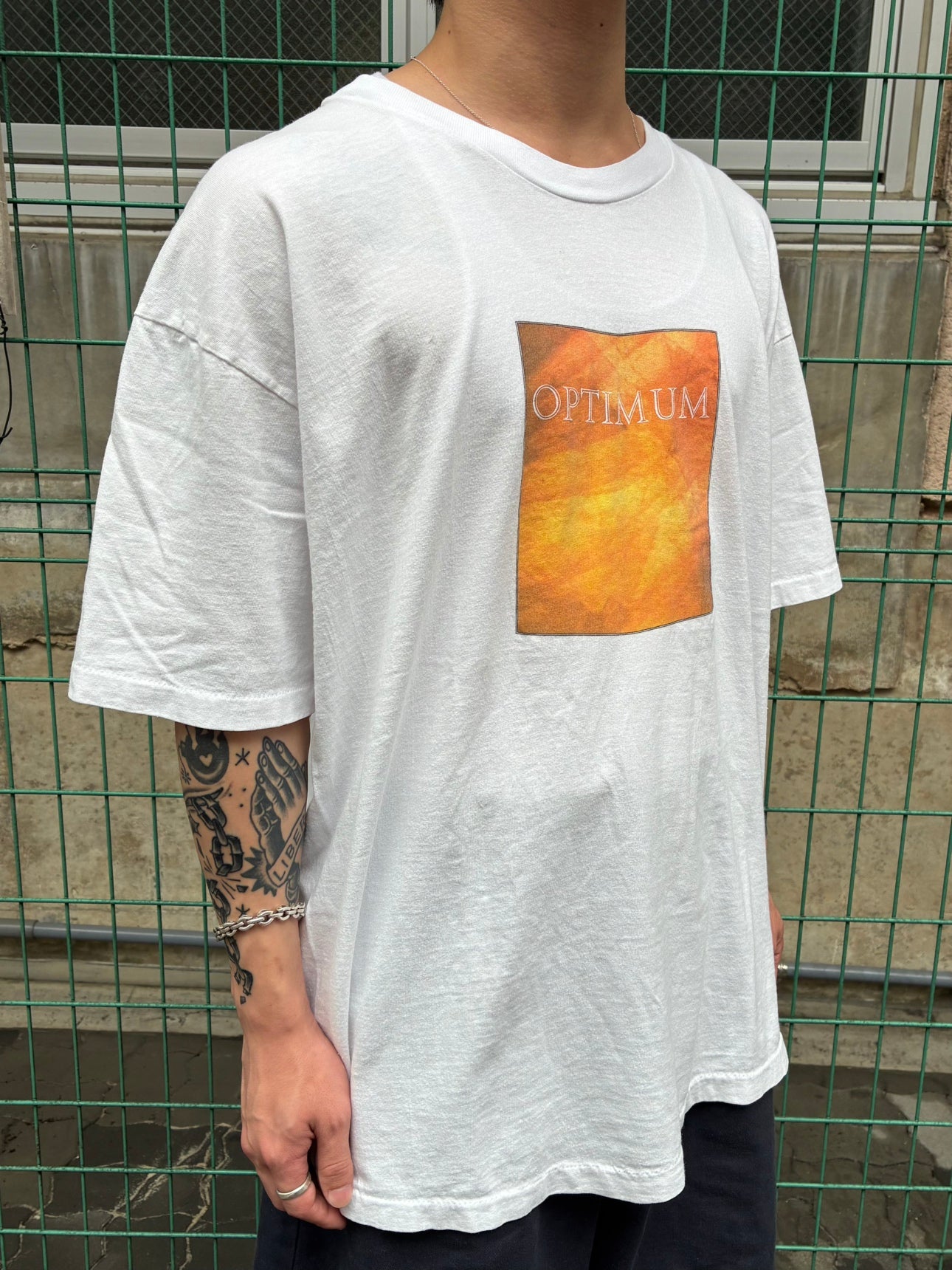 90's「CANON OPTIMUM」USA製 ホワイトTシャツ