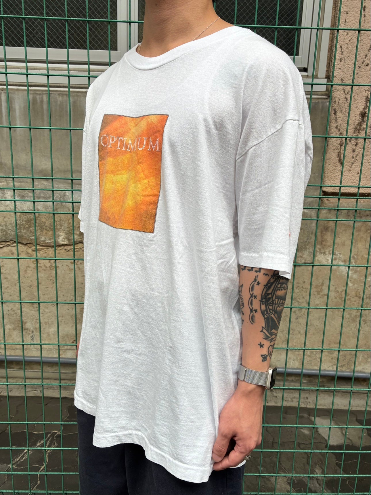 90's「CANON OPTIMUM」USA製 ホワイトTシャツ