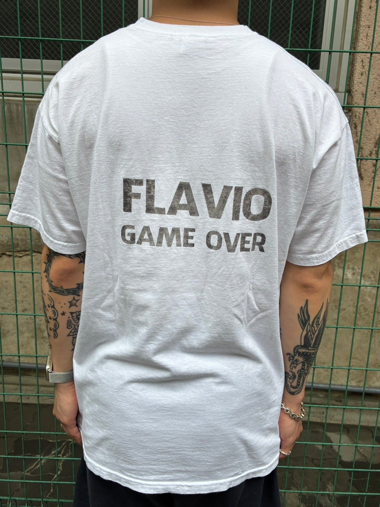 00's「INSERT COIN / PLAY / GAME OVER」 ホワイトTシャツ