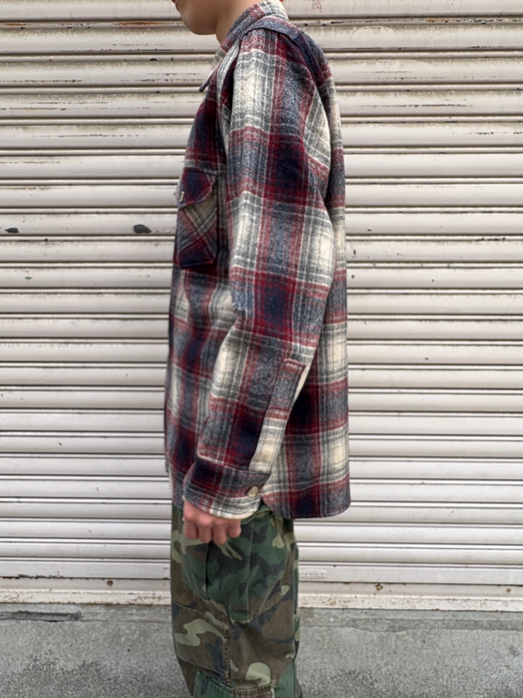 70's Woolrich wool shirt USA製