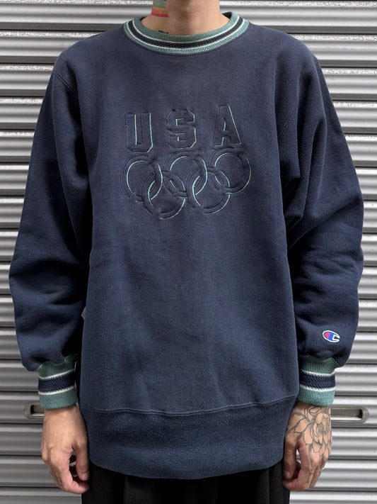 90’s Champion「USA Olympic Embroidered 」REVERSE WEAVE USA製 スウェット