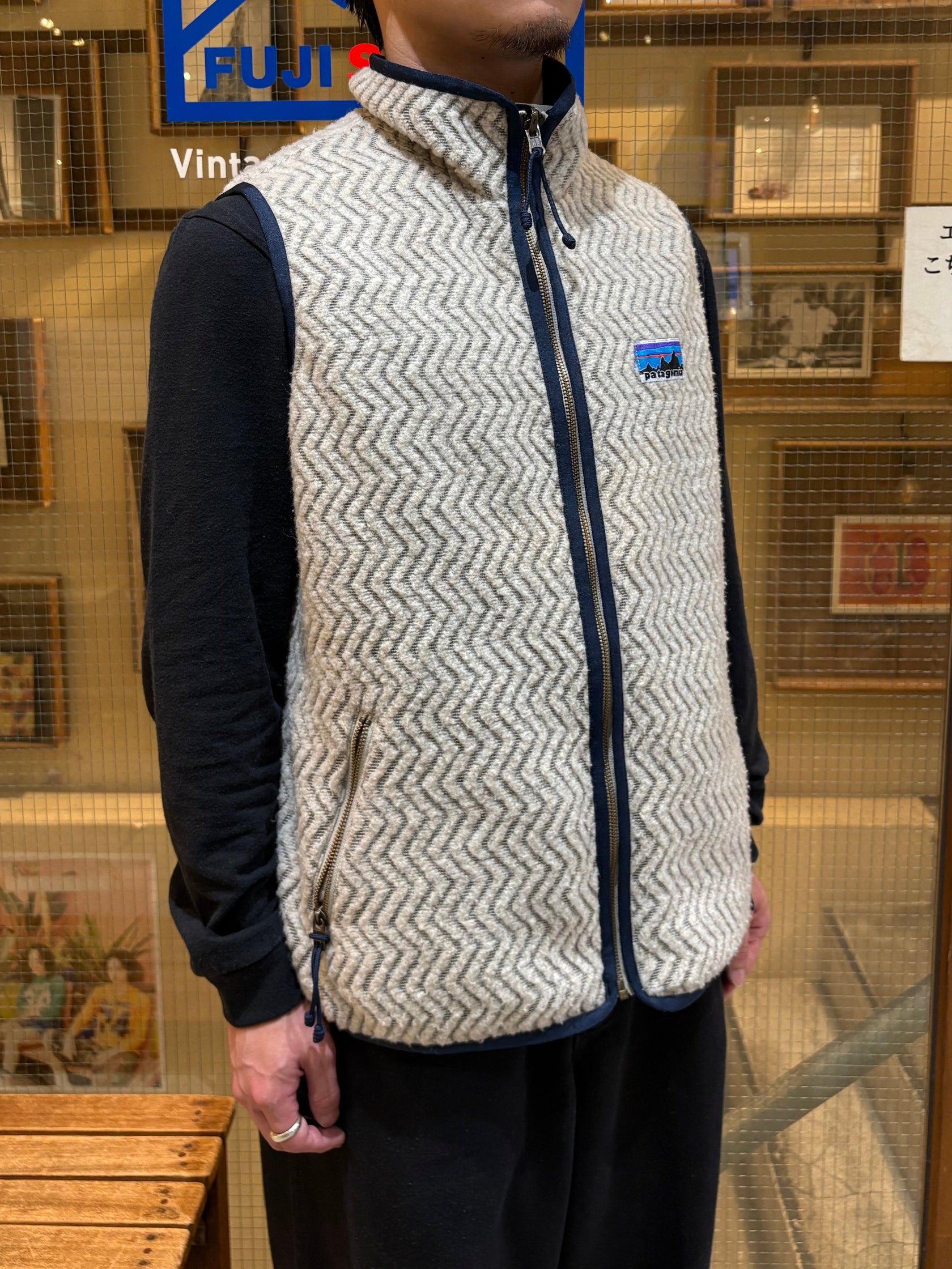 00's PATAGONIA「Woolly Fleece Reversible Best」フリースナイロンベスト
