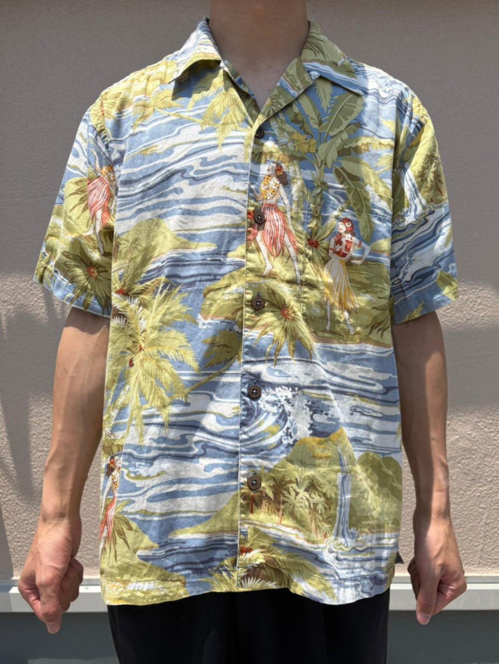 00’s PATAGONIA「Pataloha Hula Girl & Palm Trees」アロハシャツ