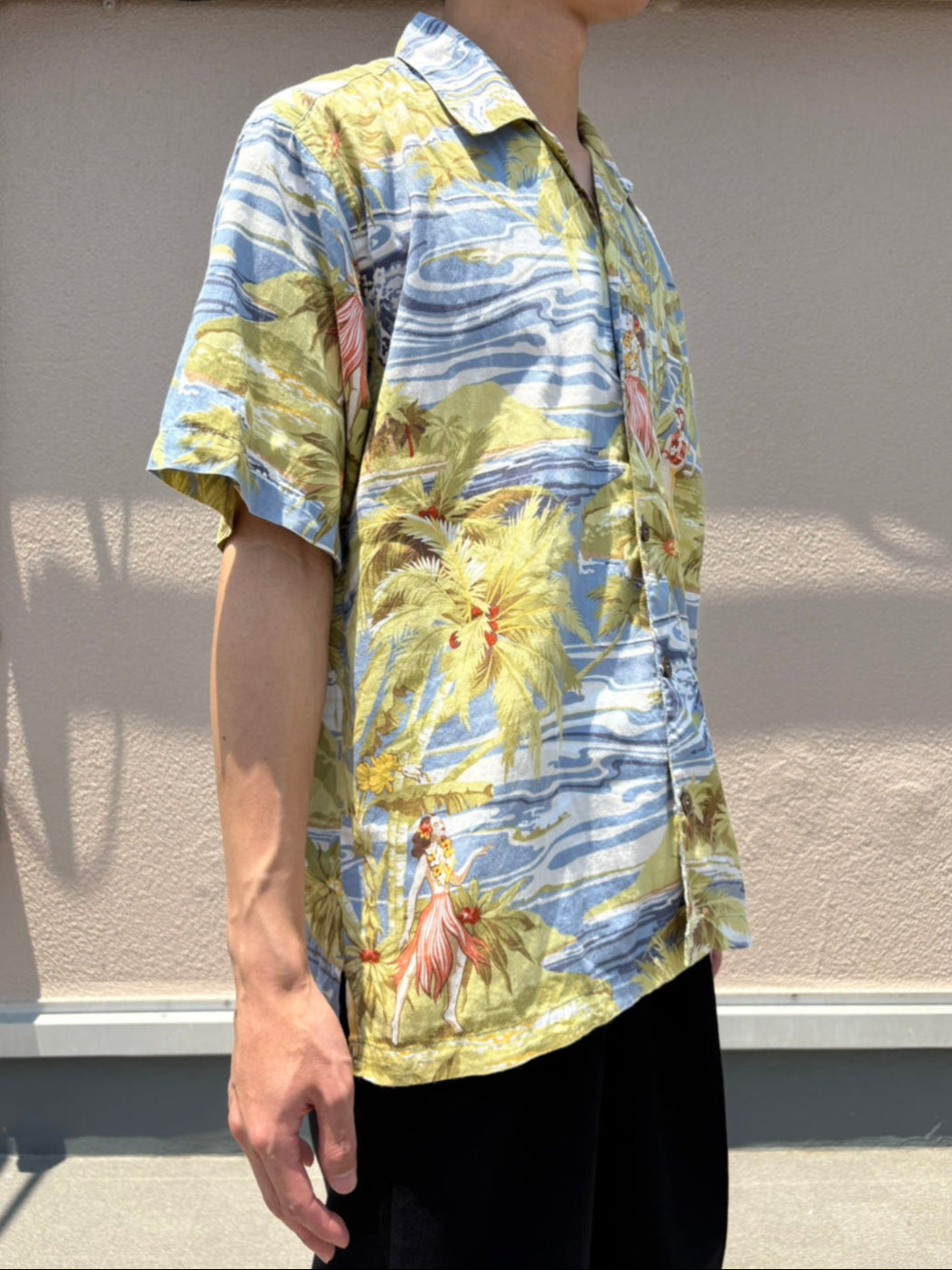 00’s PATAGONIA「Pataloha Hula Girl & Palm Trees」アロハシャツ