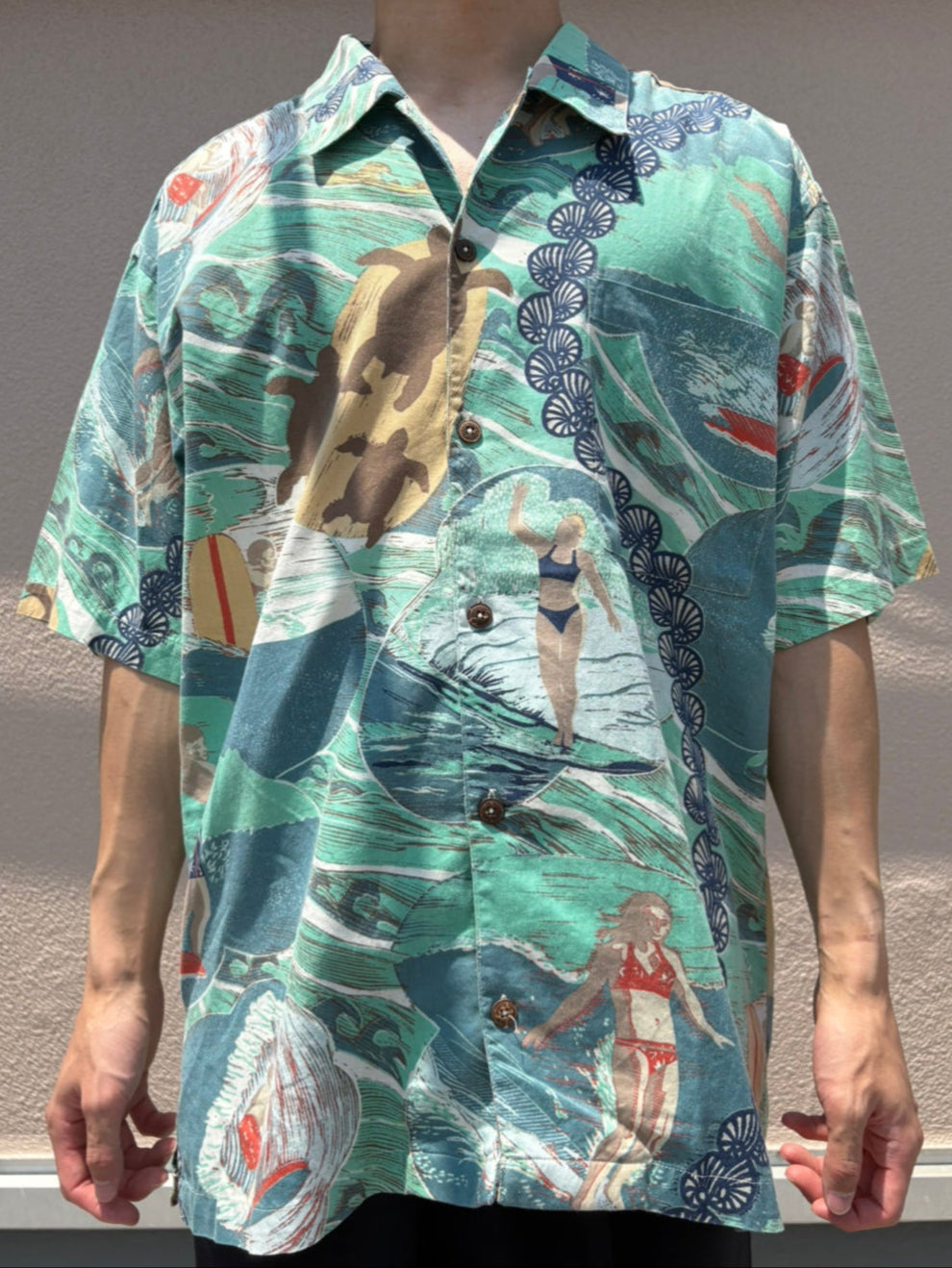 00’s PATAGONIA「Pataloha Hula Dancers & Hawaiian Landscape」アロハシャツ