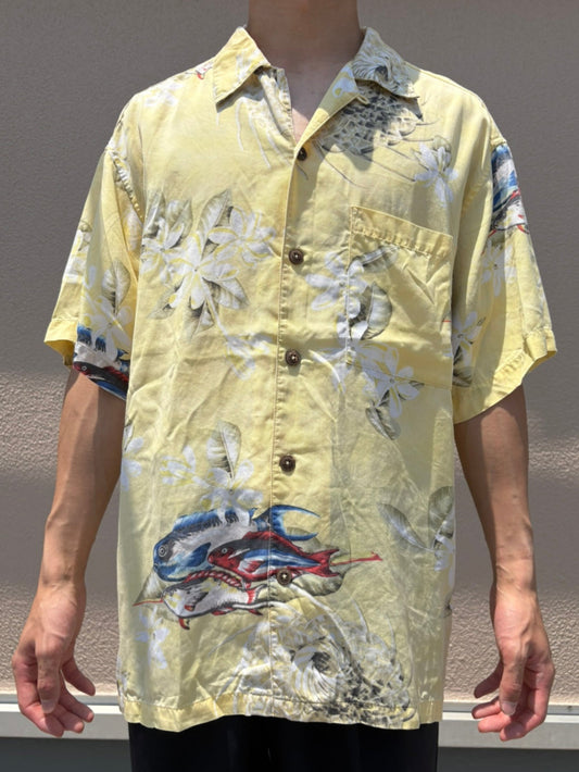 00’s PATAGONIA「Pataloha Yellow Marlin & Plumeria」アロハシャツ