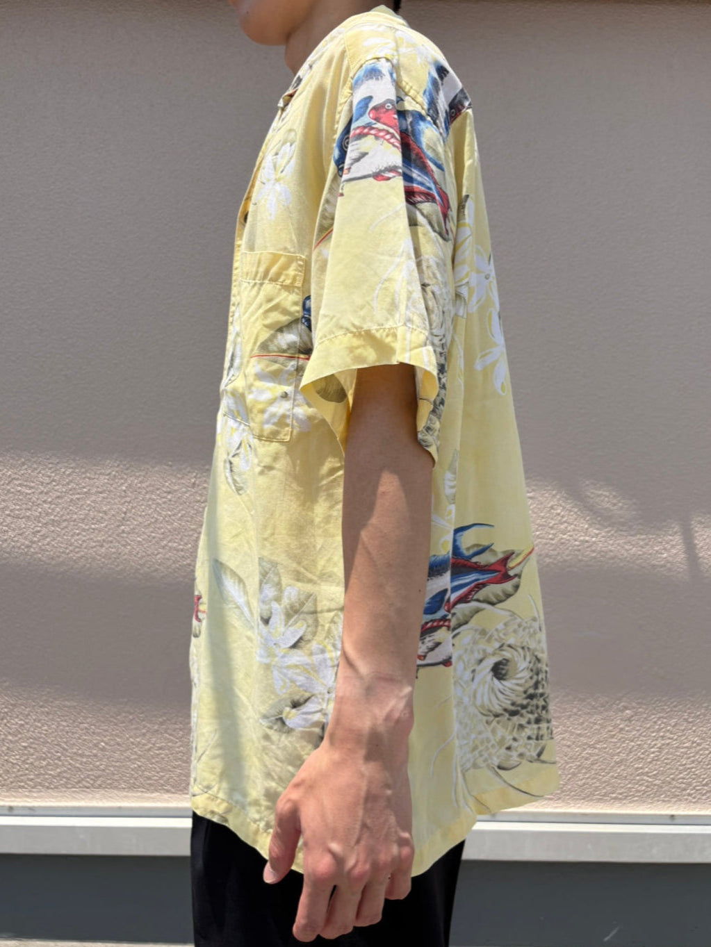 00’s PATAGONIA「Pataloha Yellow Marlin & Plumeria」アロハシャツ