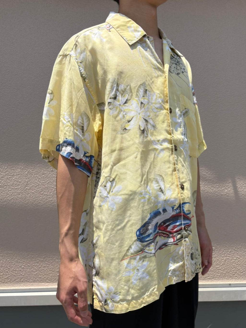 00’s PATAGONIA「Pataloha Yellow Marlin & Plumeria」アロハシャツ