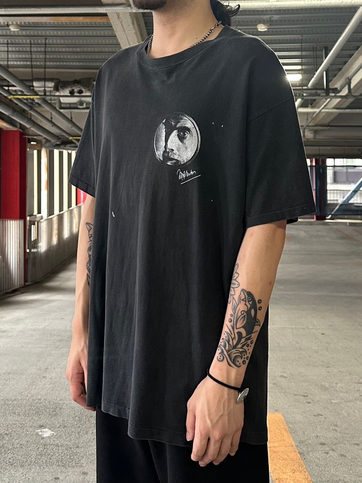 90's MAURITS ESCHER 「滝」USA製 アートTシャツ