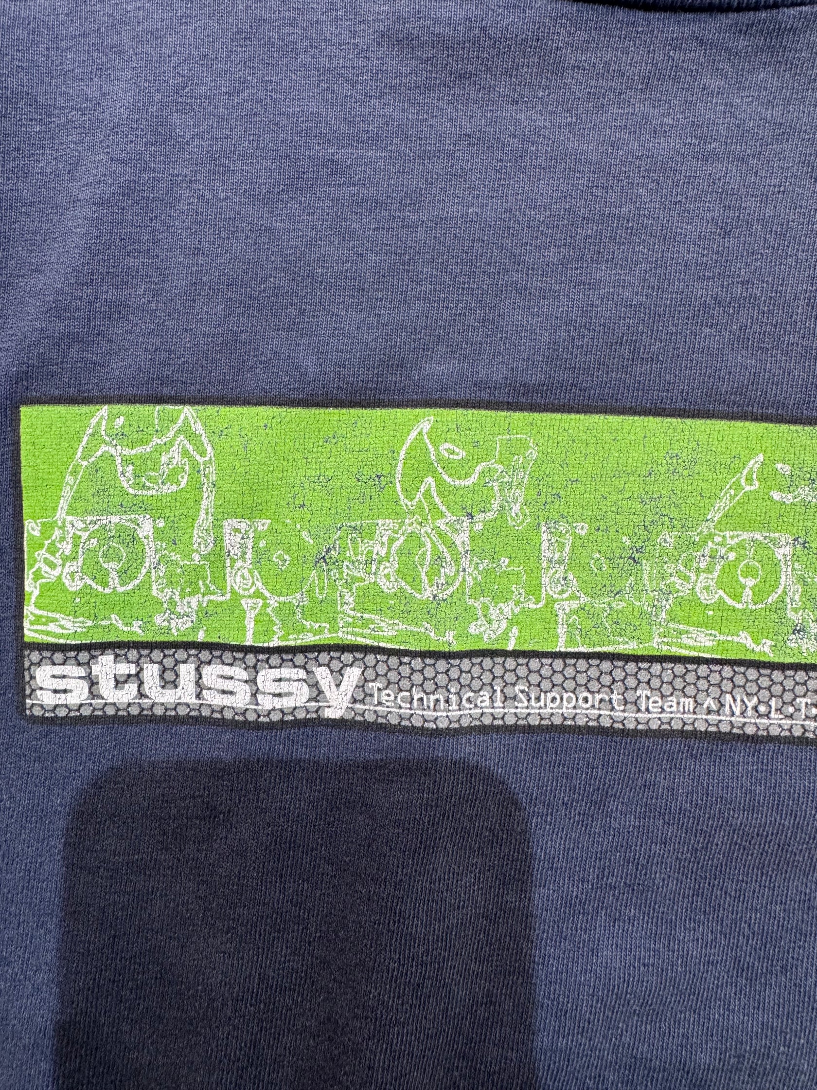 90’s Stussy「Technical Support Team NY・L・T・LA 」USA製 Tシャツ