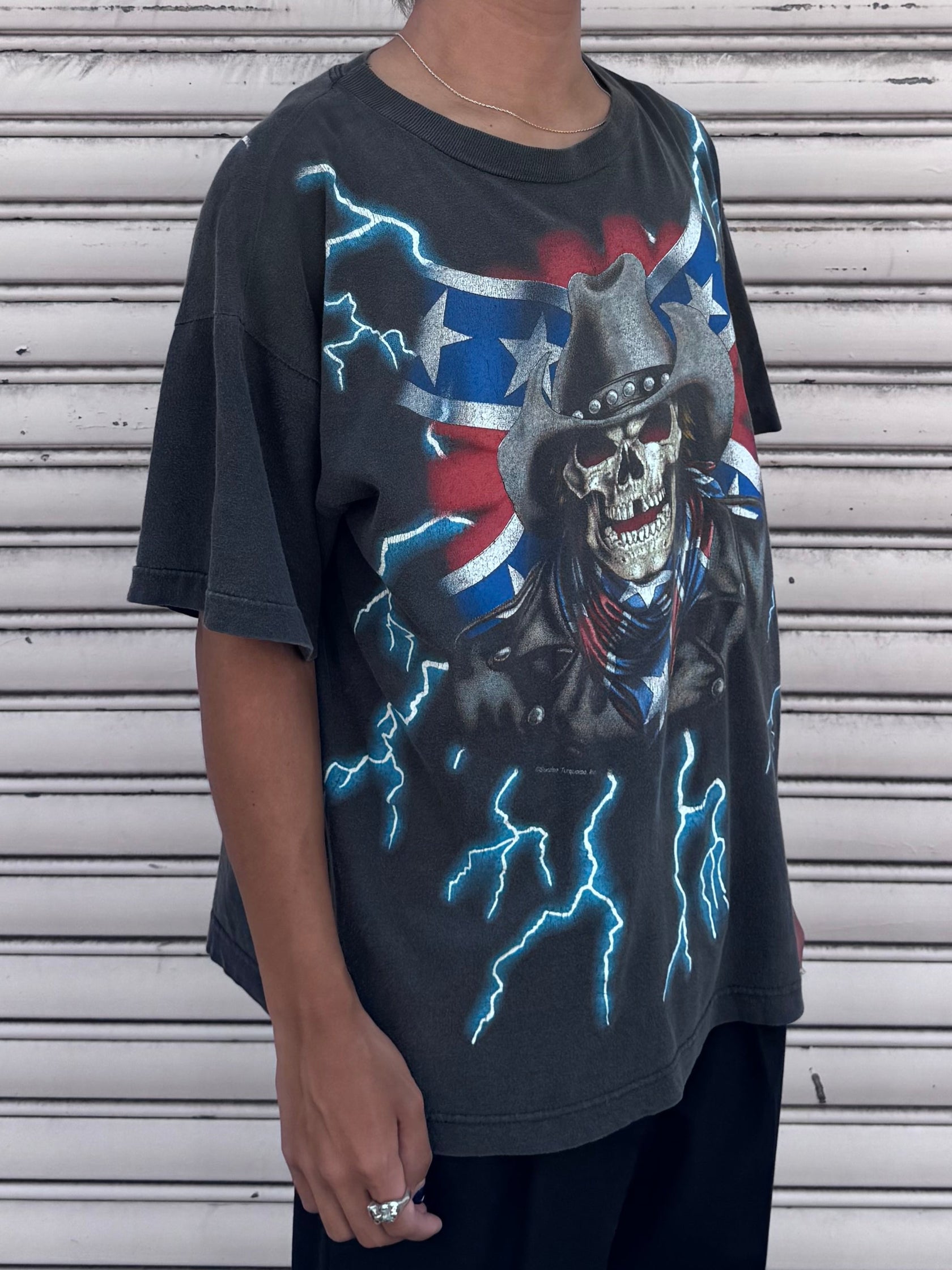 90’s AMERICAN THUNDER「スカルカウボーイ」Tシャツ
