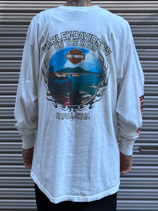 00's Harley Davidson「NAPOLI ITALIA」ハーレーTシャツ