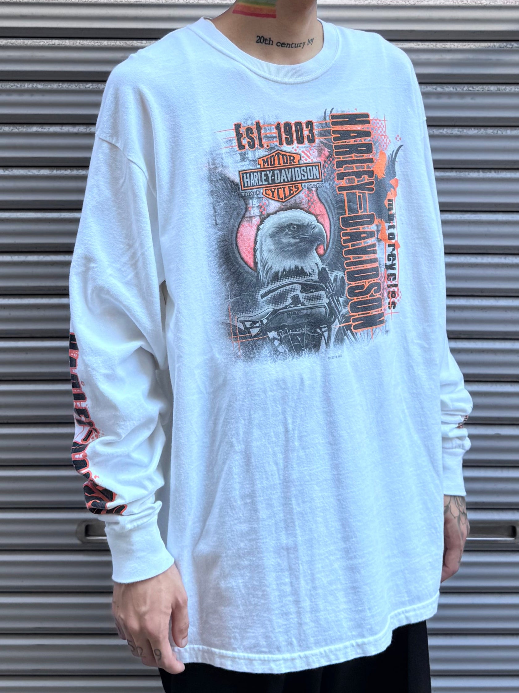 00's Harley Davidson「NAPOLI  ITALIA」ハーレーTシャツ