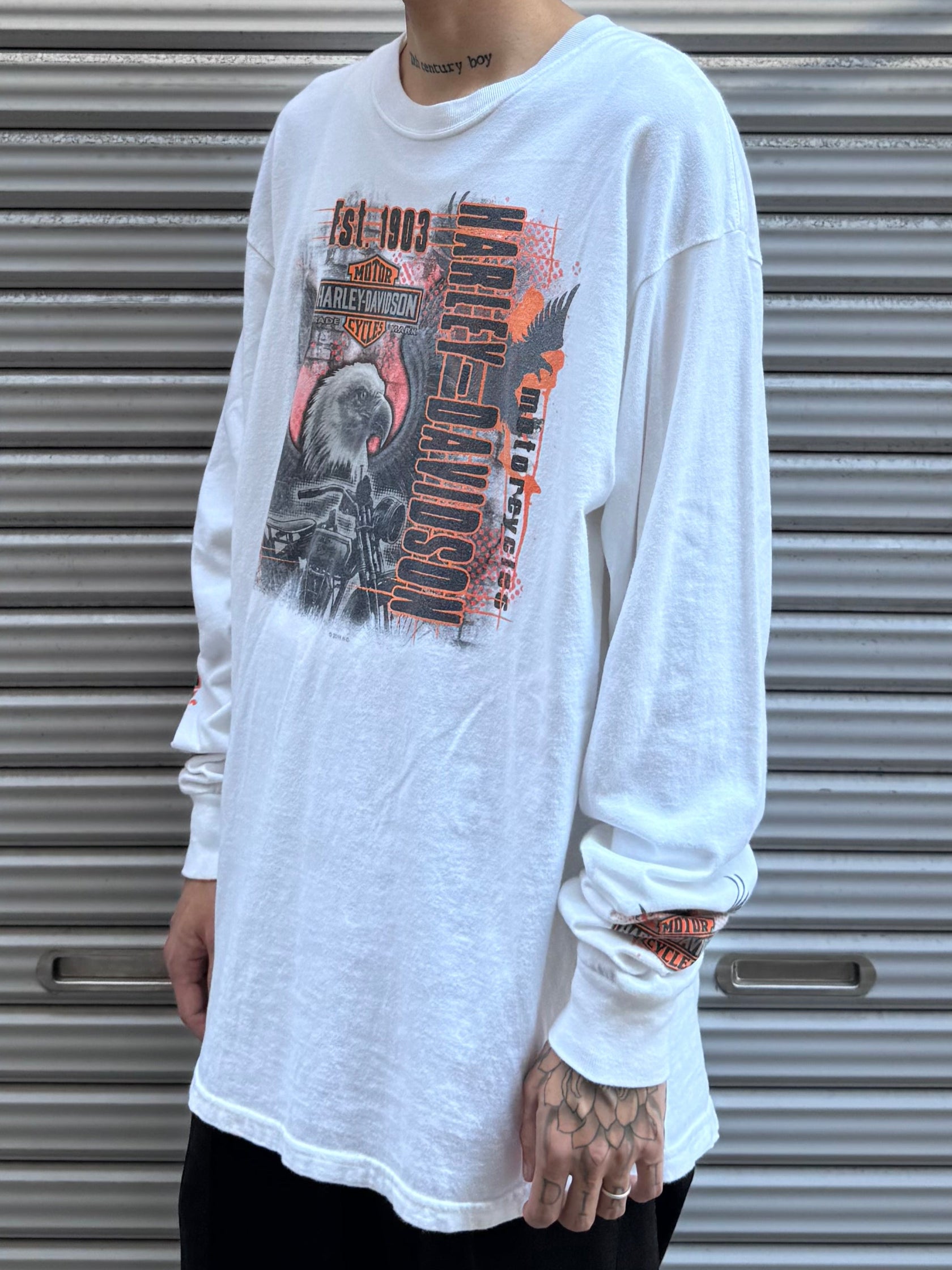 00's Harley Davidson「NAPOLI  ITALIA」ハーレーTシャツ