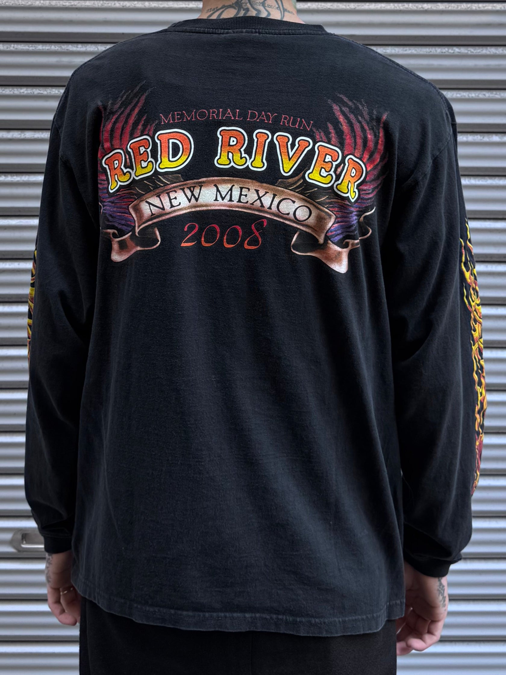 00's RED RIVER「Fire Sleeve」ロングスリーブTシャツ