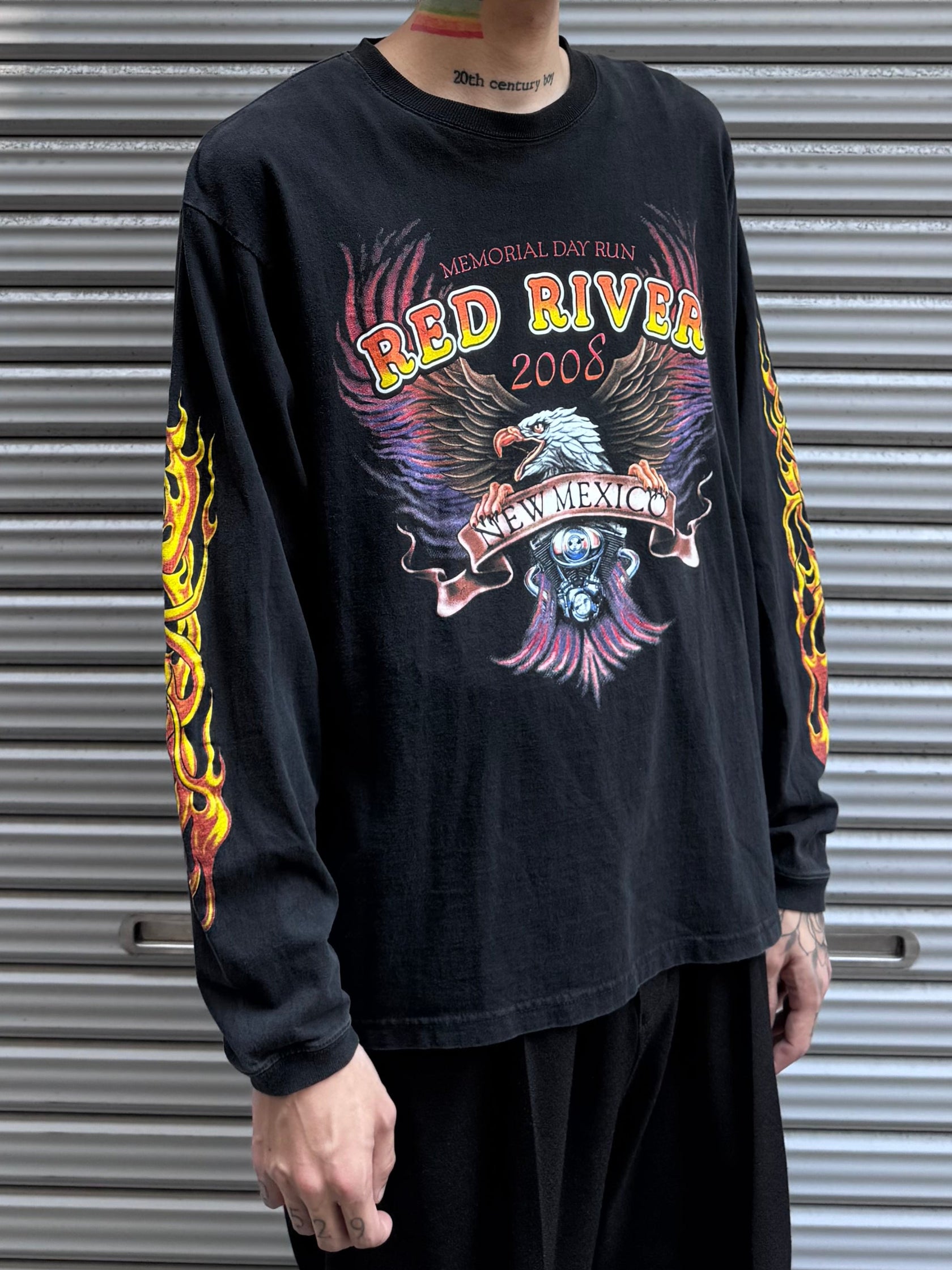 00's RED RIVER「Fire Sleeve」ロングスリーブTシャツ