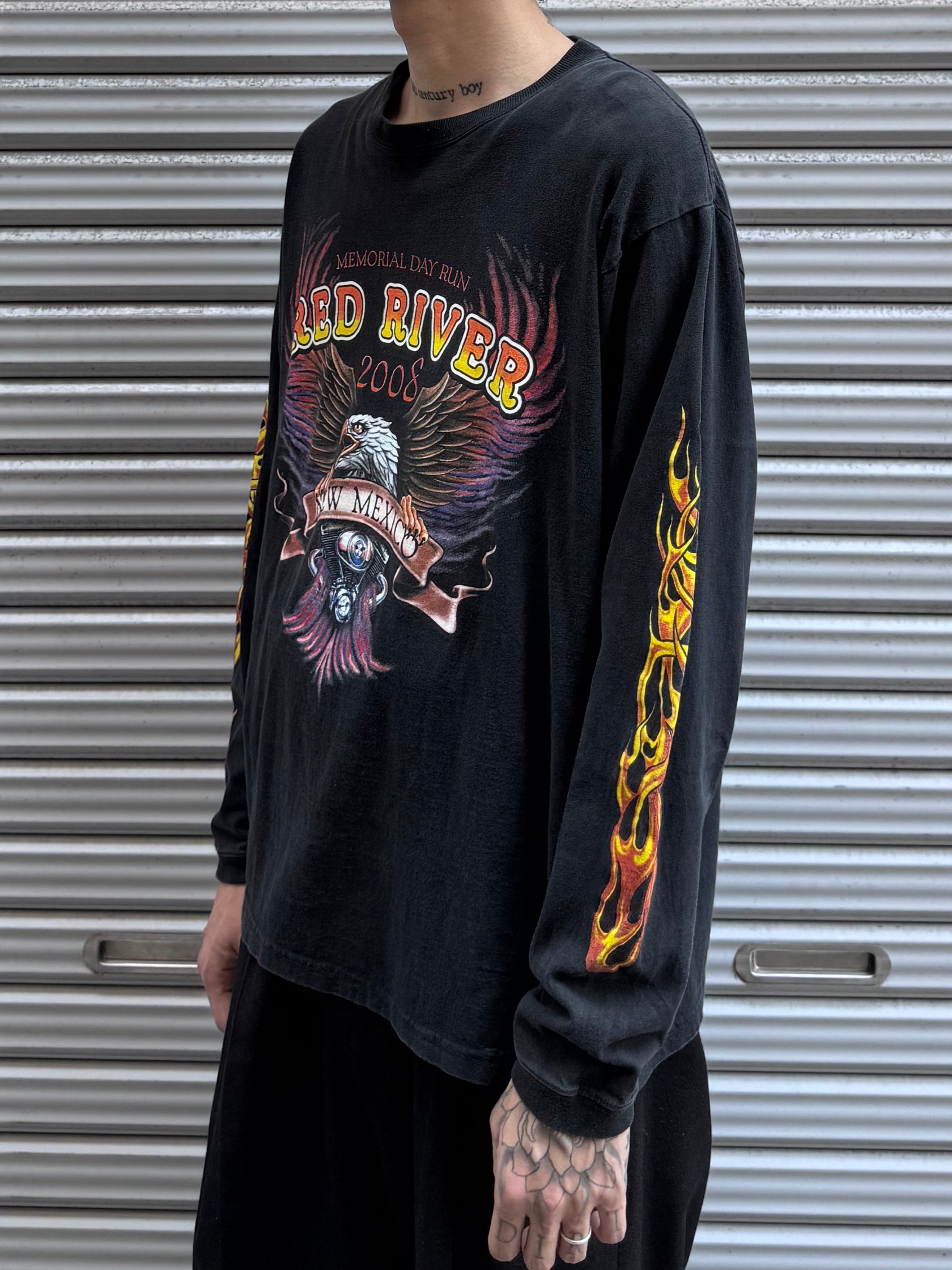 00's RED RIVER「Fire Sleeve」ロングスリーブTシャツ