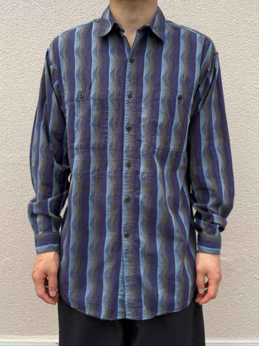 90's PATAGONIA 雪なし「PUEBLO Native Stripe Long Sleeve Shirt」長袖シャツ