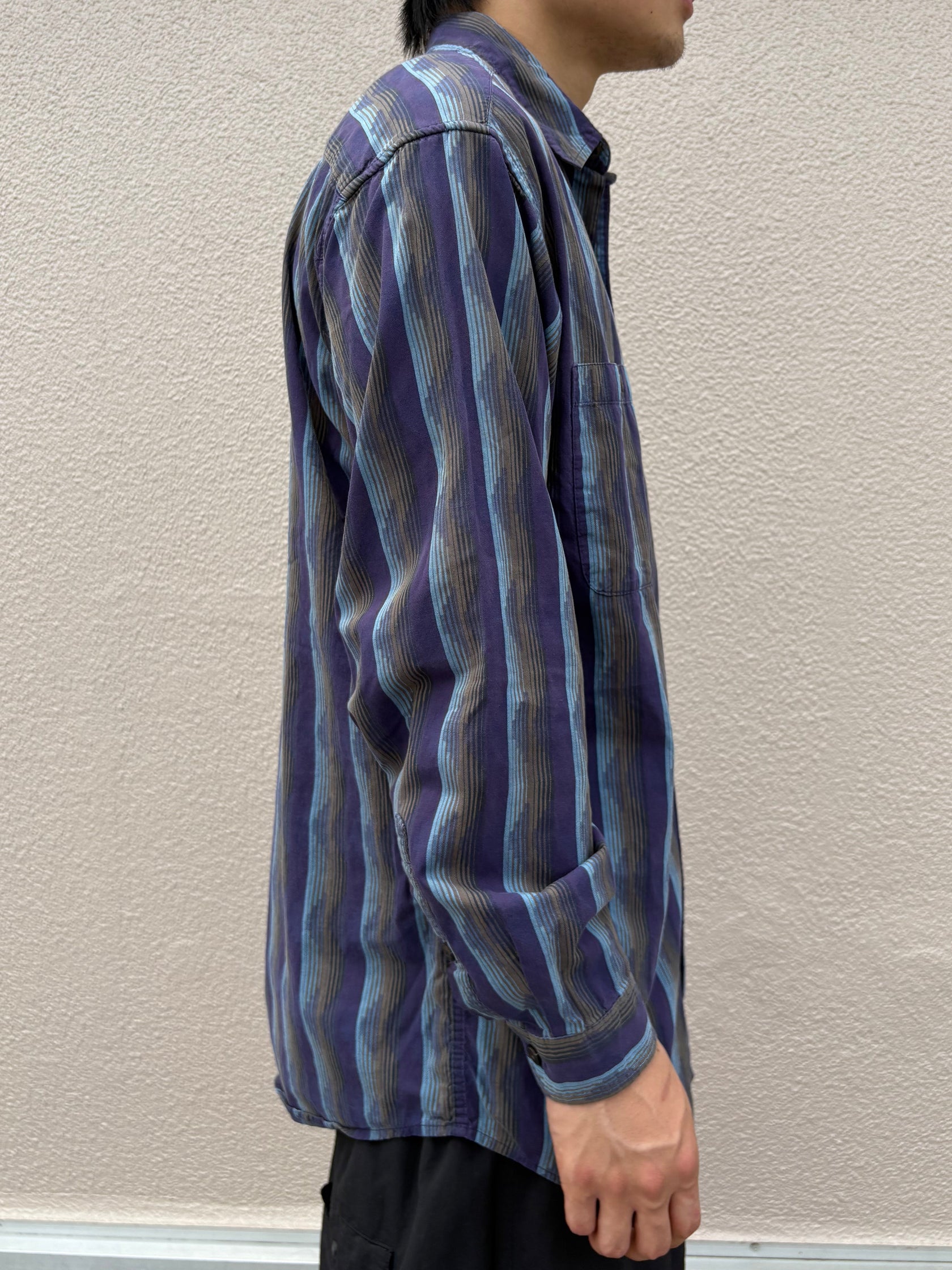 90's PATAGONIA 雪なし「PUEBLO Native Stripe Long Sleeve Shirt」長袖シャツ